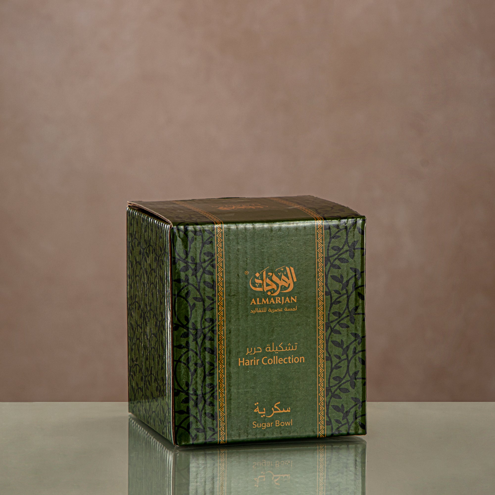 وعاء سكر المرجان، زجاج، نقش شفاف وذهبي (0137T-ZQDL) - التجمعات العائلية