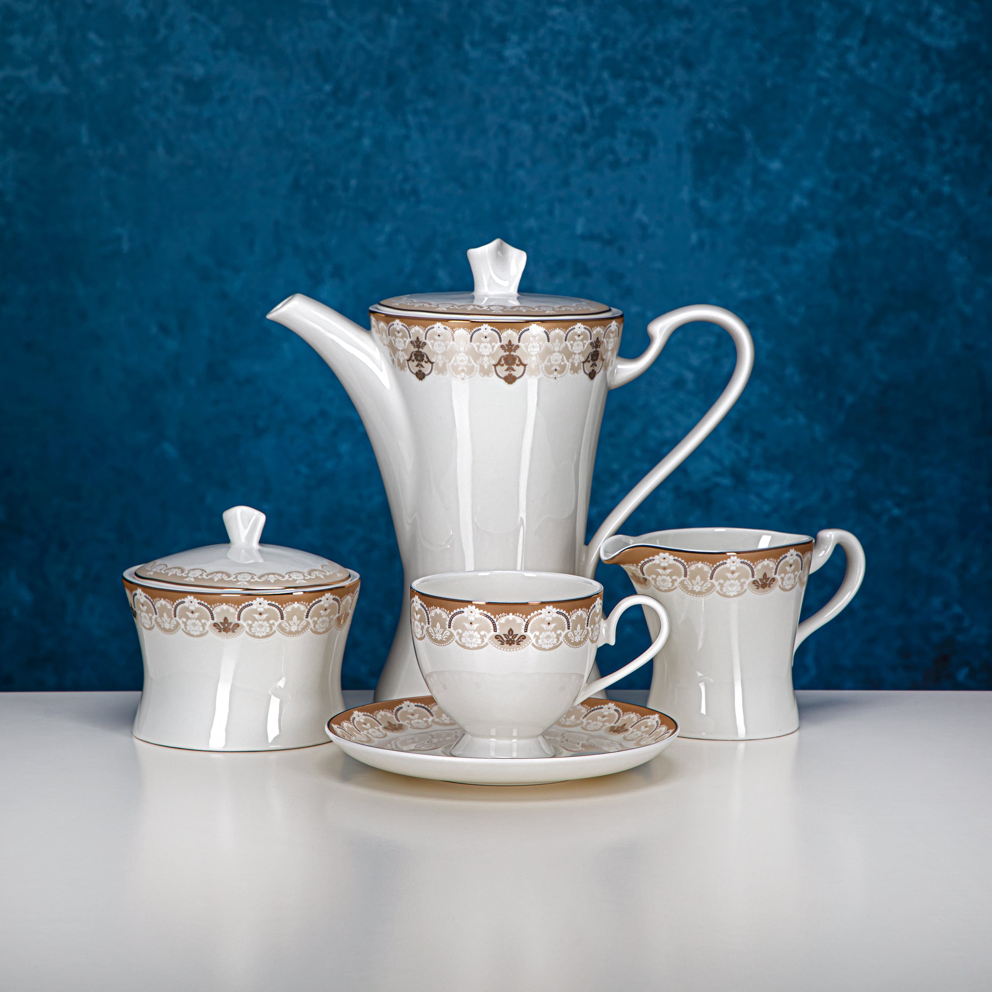 Almarjan 46 Pieces Bon China Dinner Set - 23133