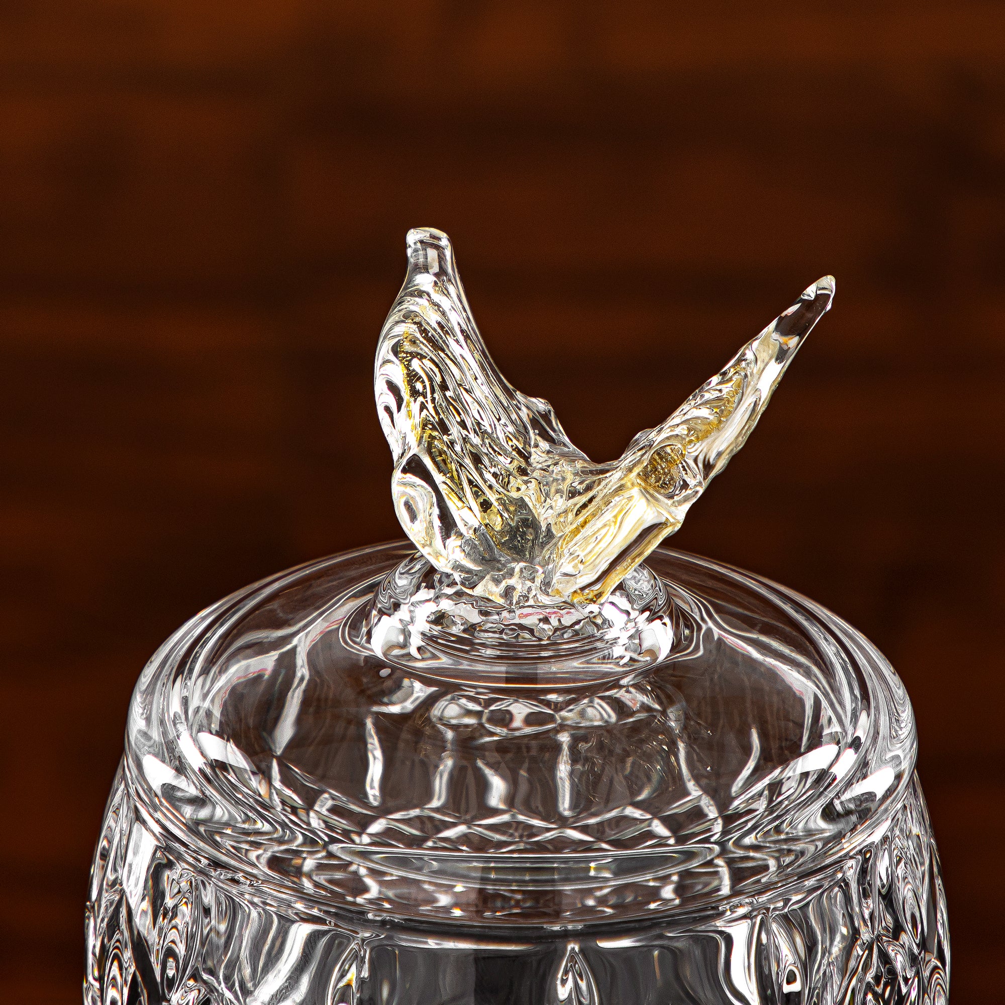 وعاء حلوى المرجان 11 سم زجاج شفاف وعسلي (41244-275-BA) قطع أنيقة للضيافة