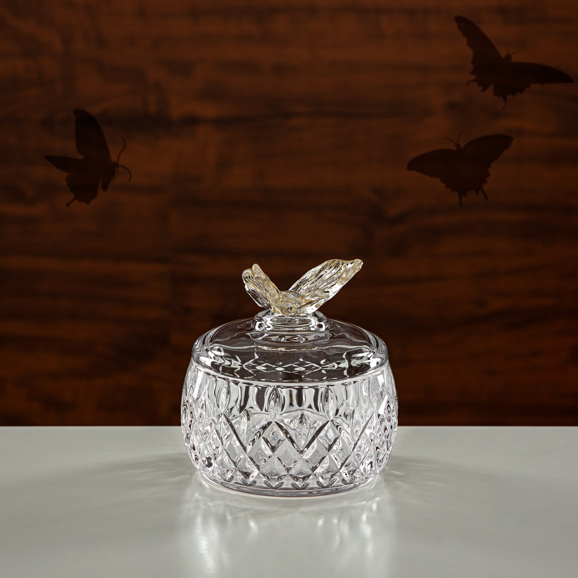 وعاء حلوى المرجان 11 سم زجاج شفاف وعسلي (41244-275-BA) قطع أنيقة للضيافة