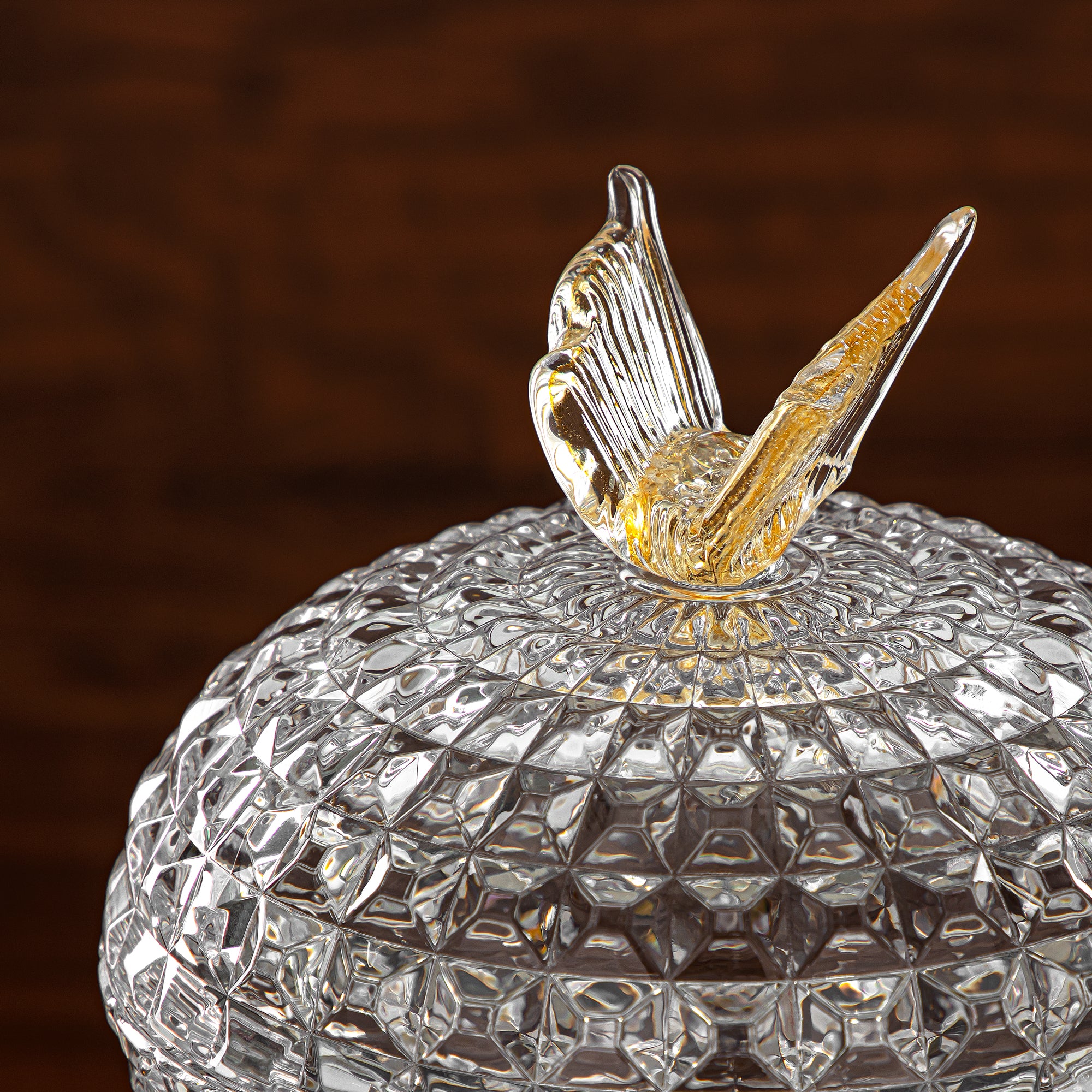 وعاء حلوى المرجان 20 سم زجاج شفاف وعسلي (42084-200-BA) قطع أنيقة للضيافة