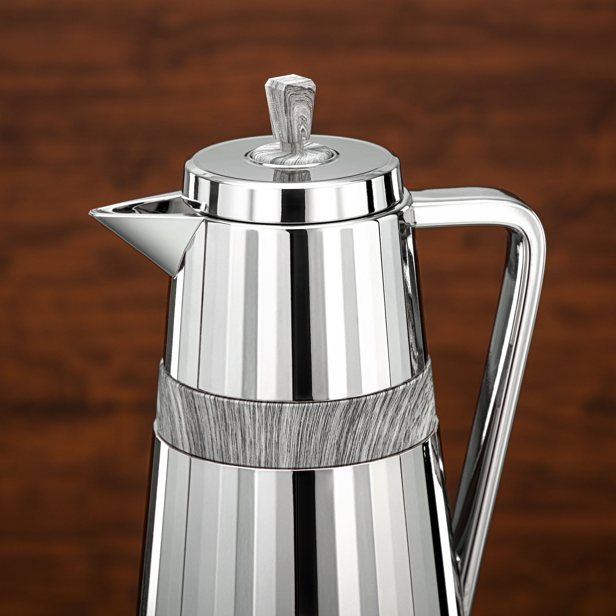 المرجان طقم ترامس قطعتان فضي ورخام رمادي - C77-CGM