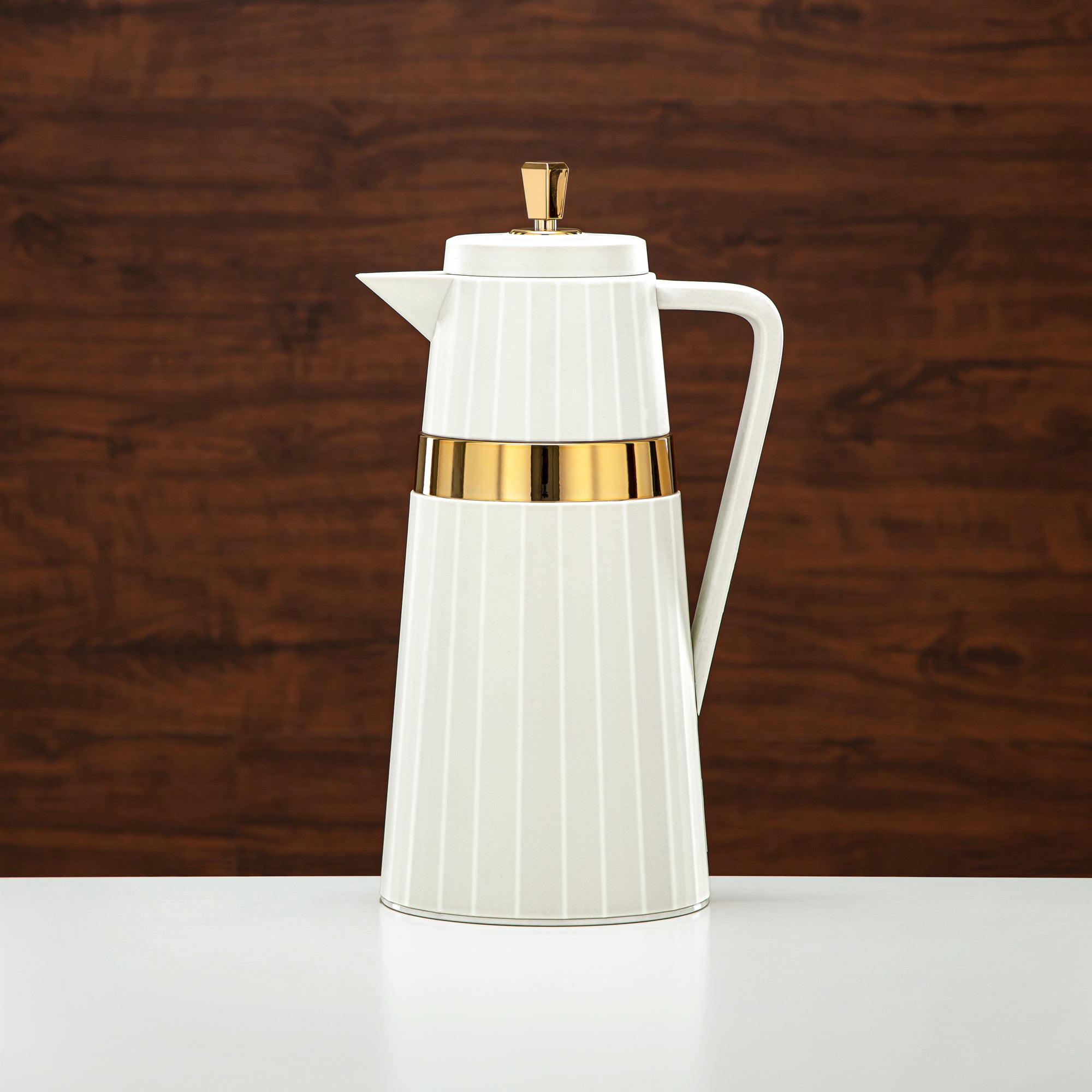 Almarjan 2 Pieces Vacuum Flask Set Ivory & Gold - C77-IG