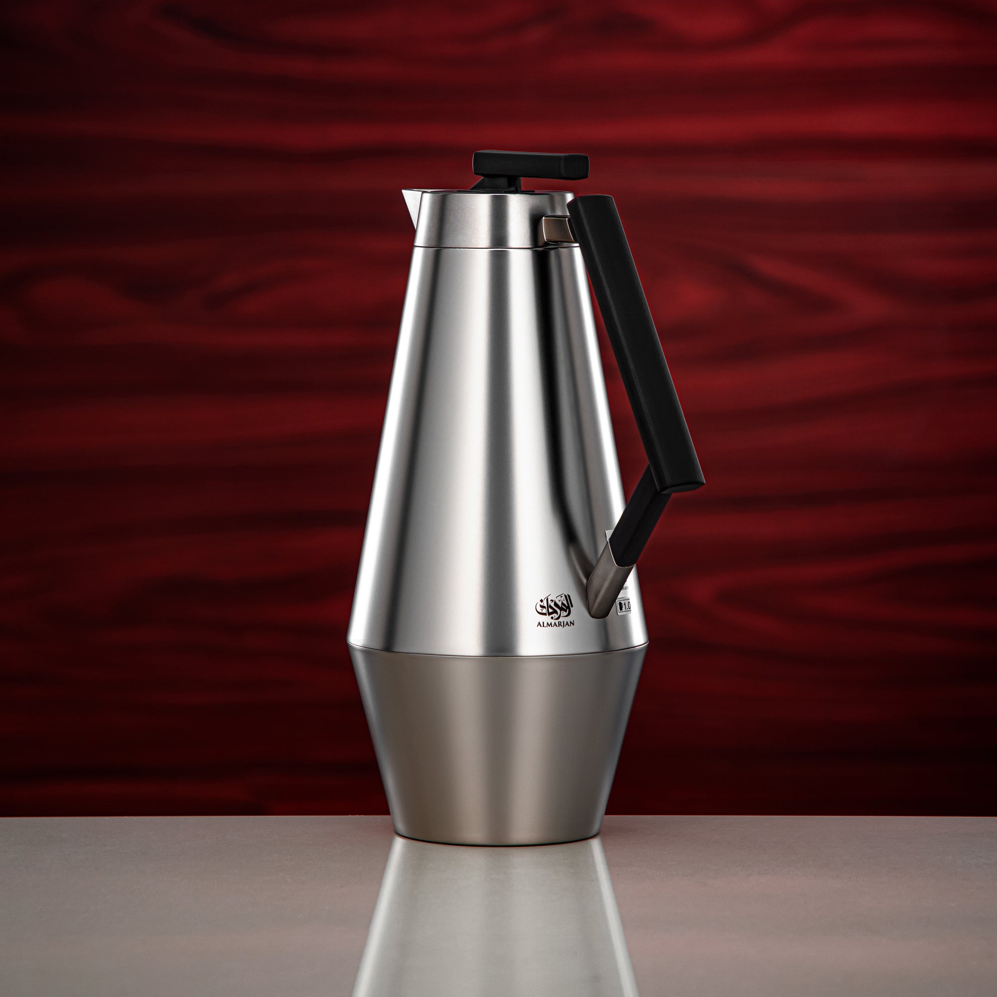 Almarjan Vacuum Flask Set 0.7L & 1L Matt Nickel & Matt Black