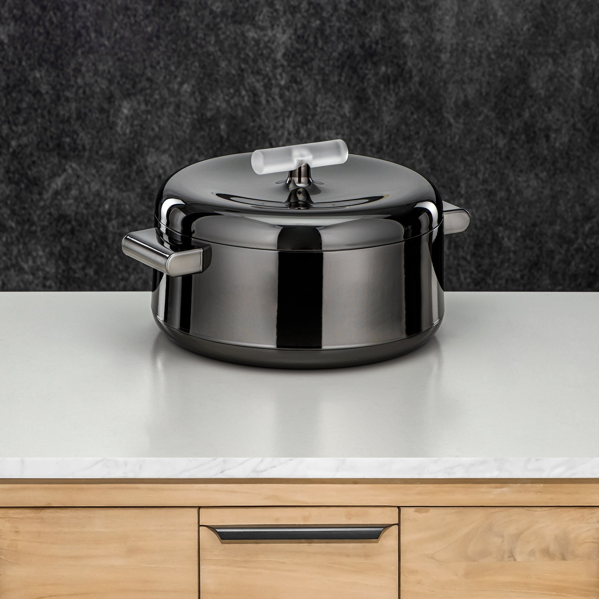 Almarjan Hot Pot Set ABS 1L, 2.5L, 3L Gun black & frost (EL-100/250/300 GBL/FA)