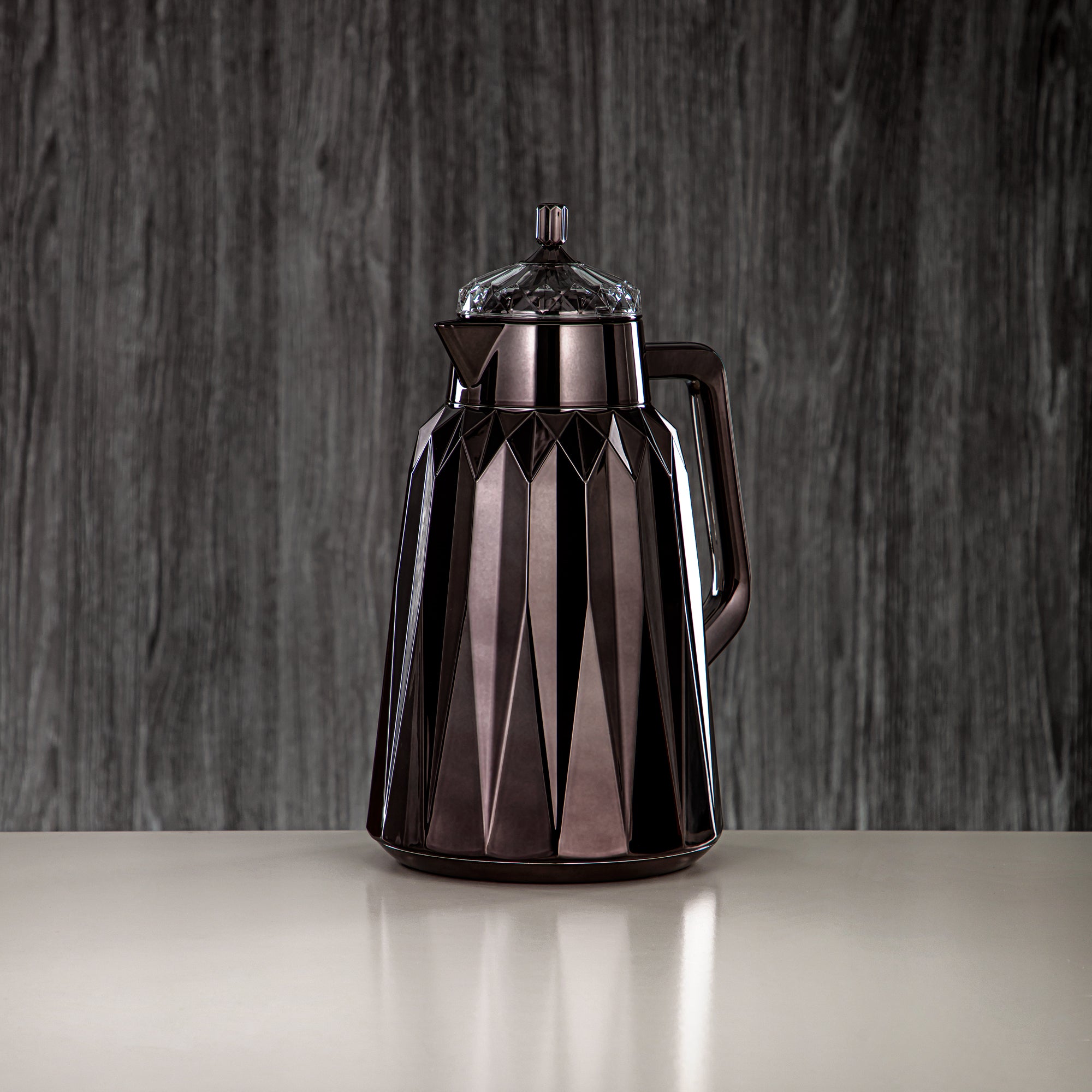 ألمرجان طقم ترامس - 1 لتر + 1 لتر، ABS، أسود مسدس، تشطيب مرآة | FG209AB-100 GGR