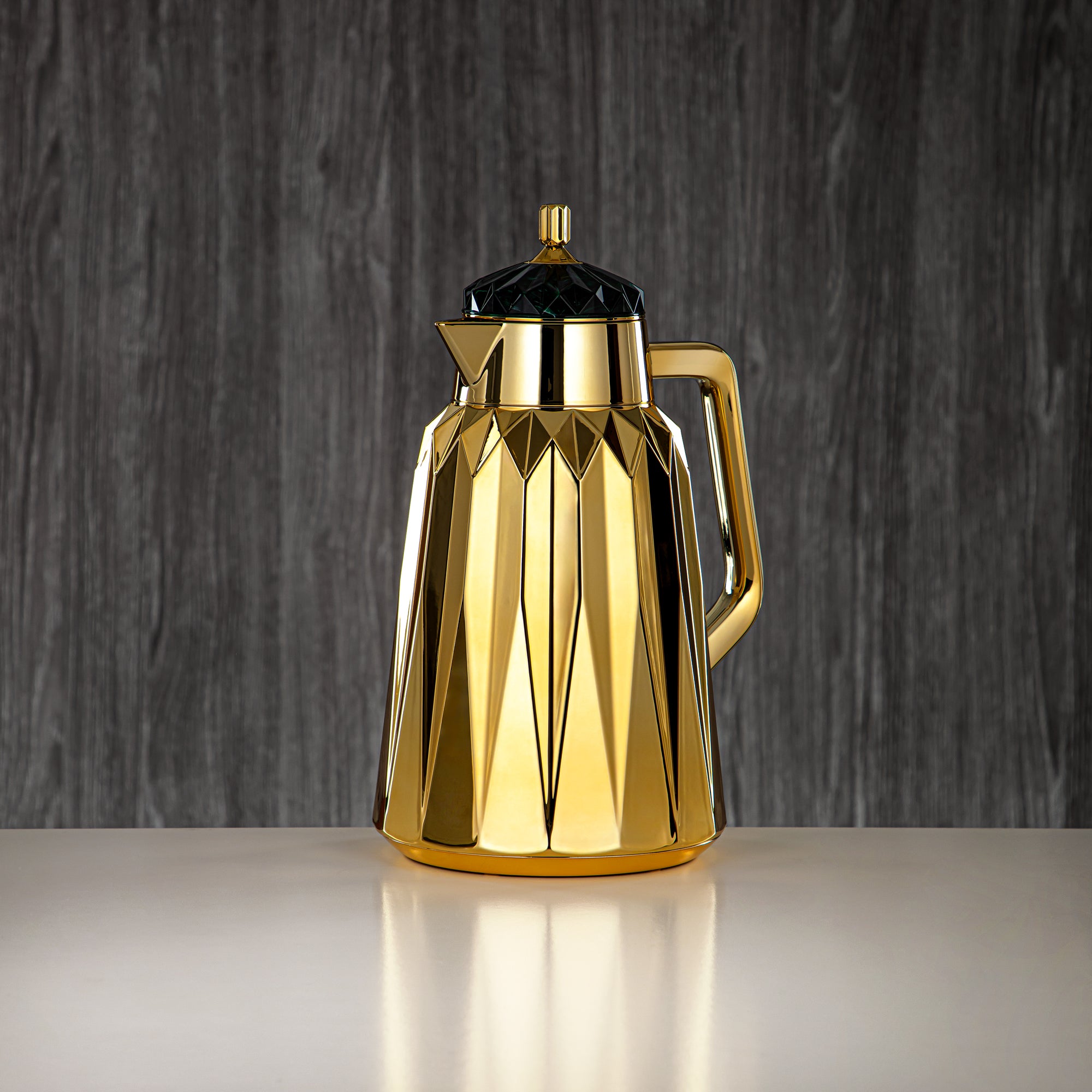 ألمرجان طقم ترامس - 1 لتر + 1 لتر، ABS، ذهبى ورخام أخضر، تشطيب مرآة | FG209AB-100 GM/G