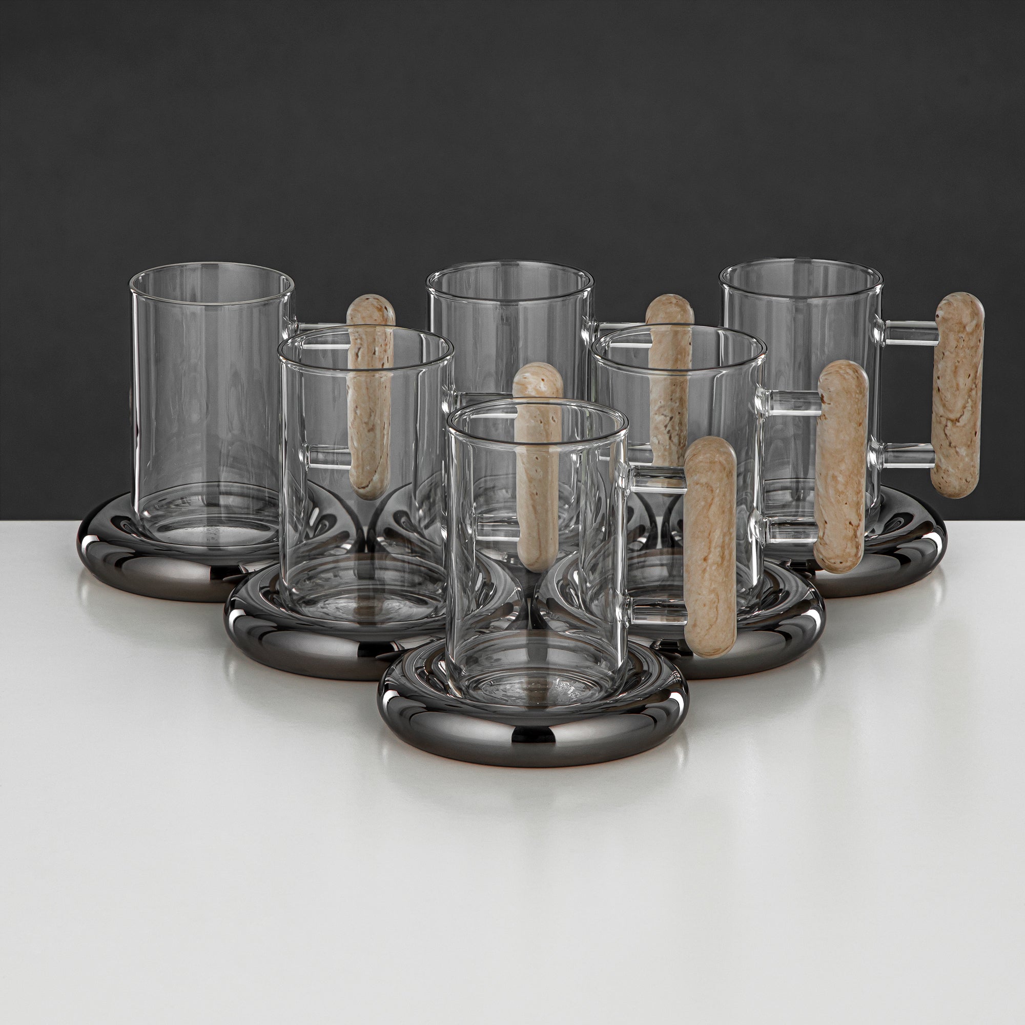 طقم ترامس المرجان 21 قطعة باللون الأسود المعدني مع مقبض وغطاء ترافرتين 1L + 1L (FG211-21 GBL/TM) – تقديم متكامل | رمضان و التجمعات