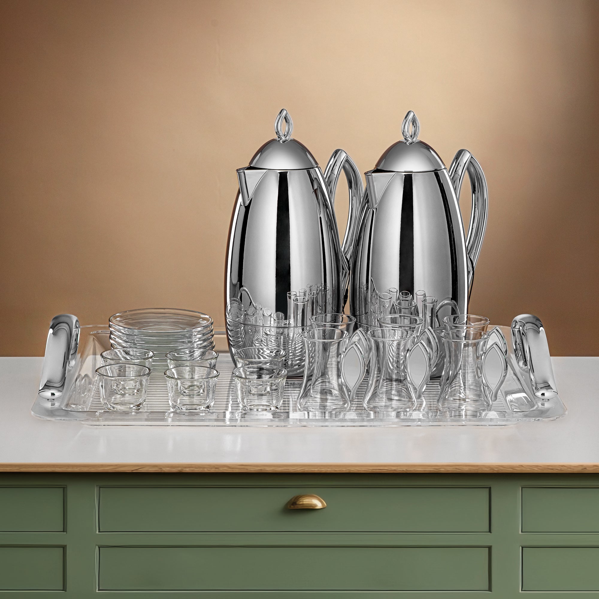 Almarjan Serving Set 24-Piece Silver