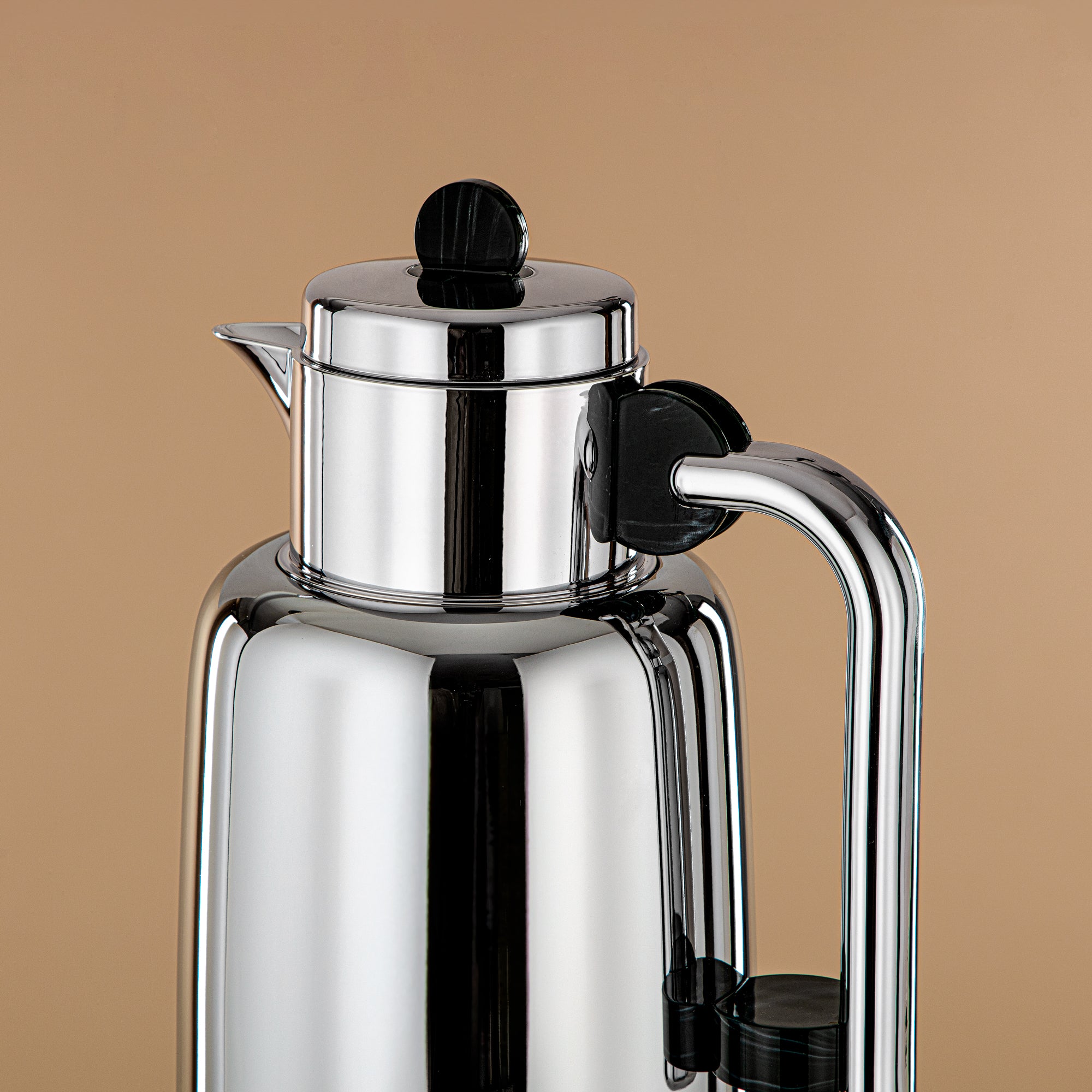 ألمرجان طقم ترامس - 0.7 لتر + 1 لتر، فضي وأسود/أخضر رخام (FG808-070/100 GM/C) - لتقديم الشاي والقهوة