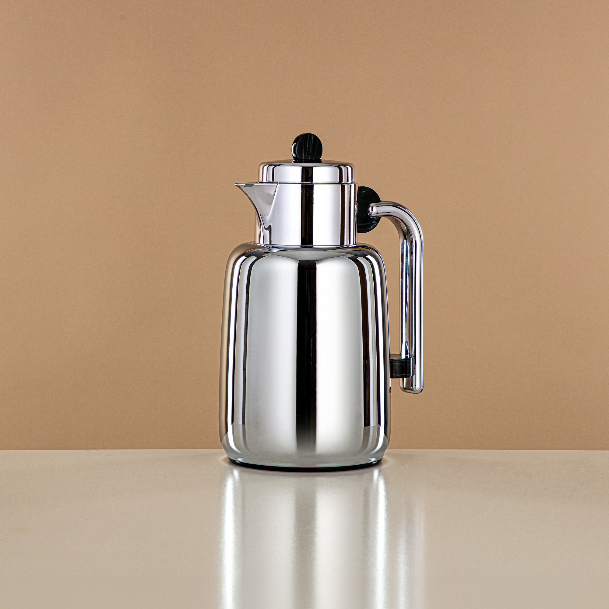 ألمرجان طقم ترامس - 0.7 لتر + 1 لتر، فضي وأسود/أخضر رخام (FG808-070/100 GM/C) - لتقديم الشاي والقهوة