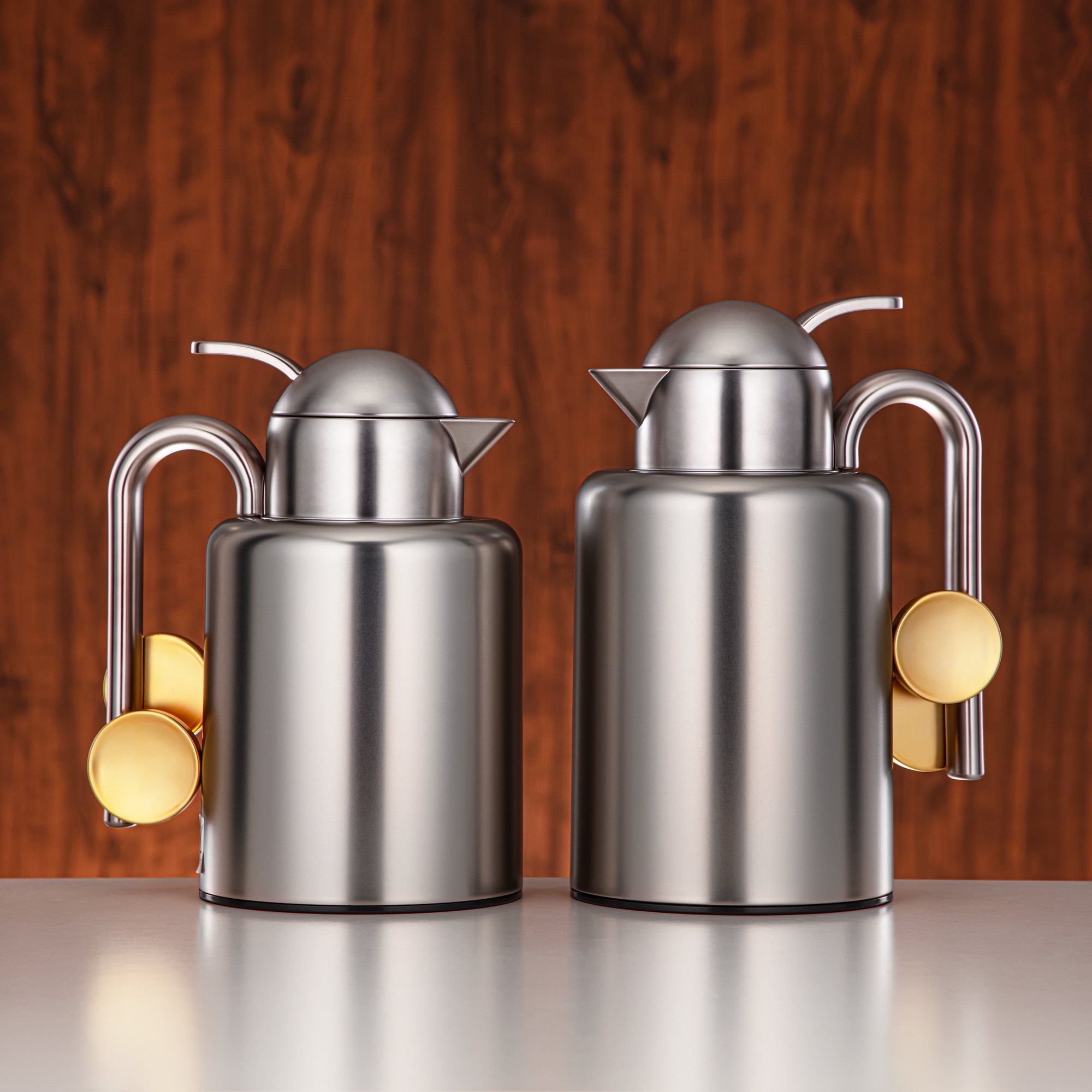 Almarjan Vacuum Flask Set Matt Nickel & Matt Gold (FG819-100/150 MNI/MG)