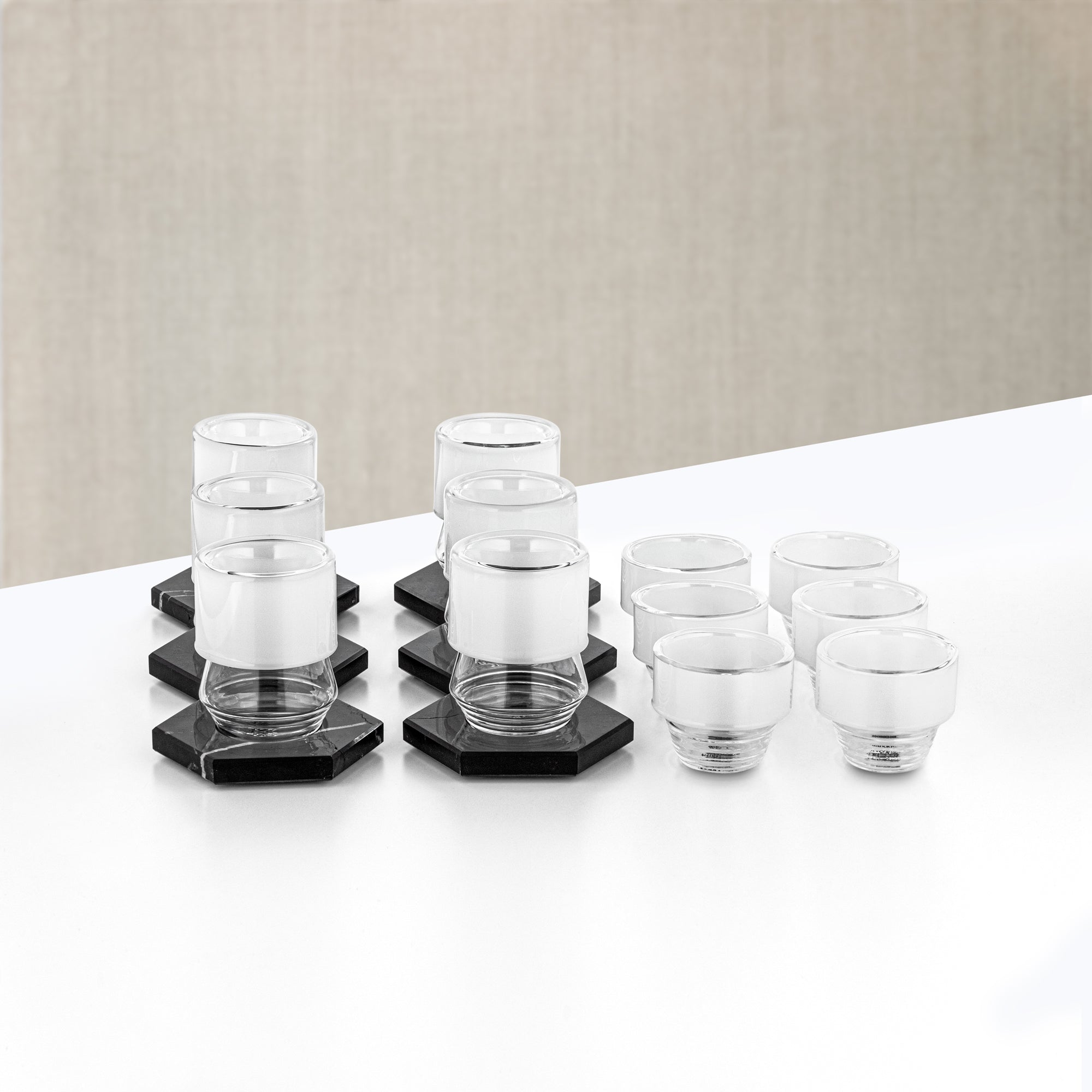 Almarjan Tea & Coffee Glass Set 18 Pieces Clear