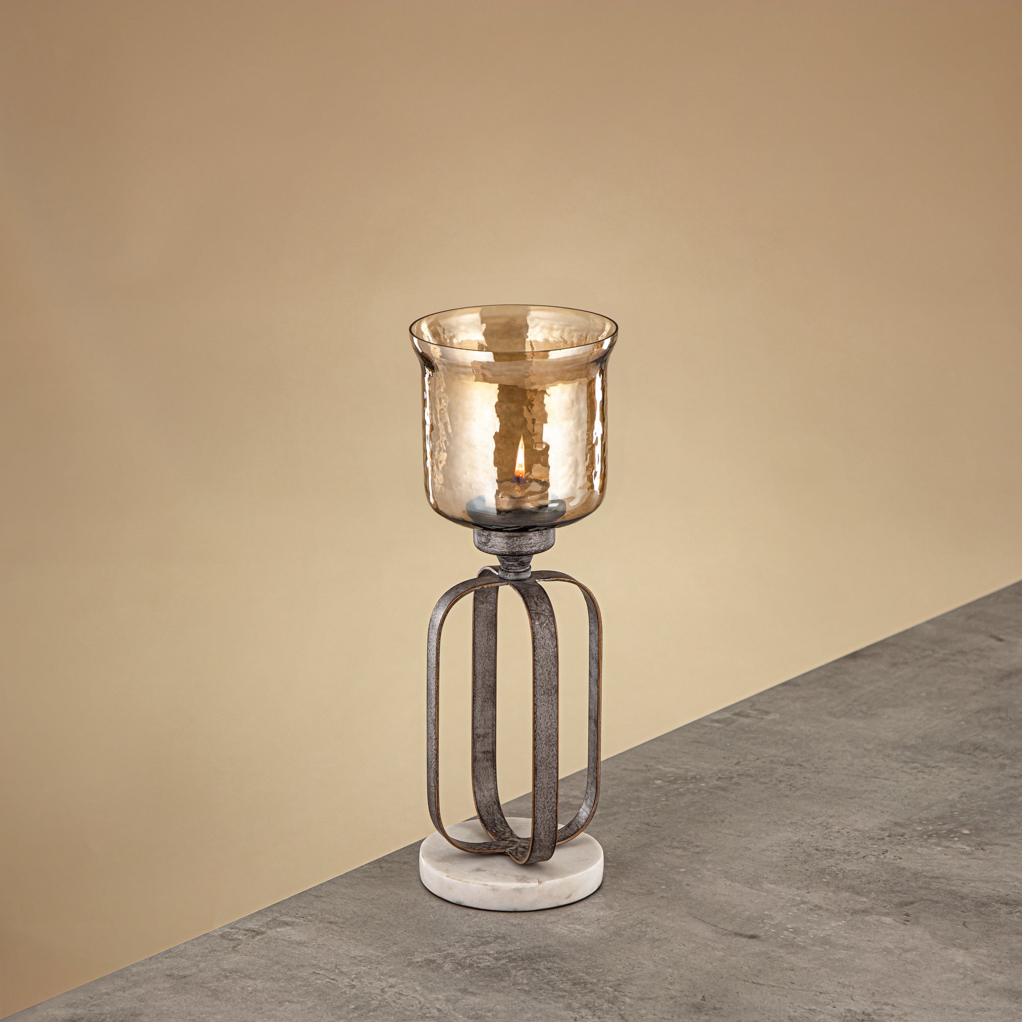 حامل شموع المرجان 32 سم فضي