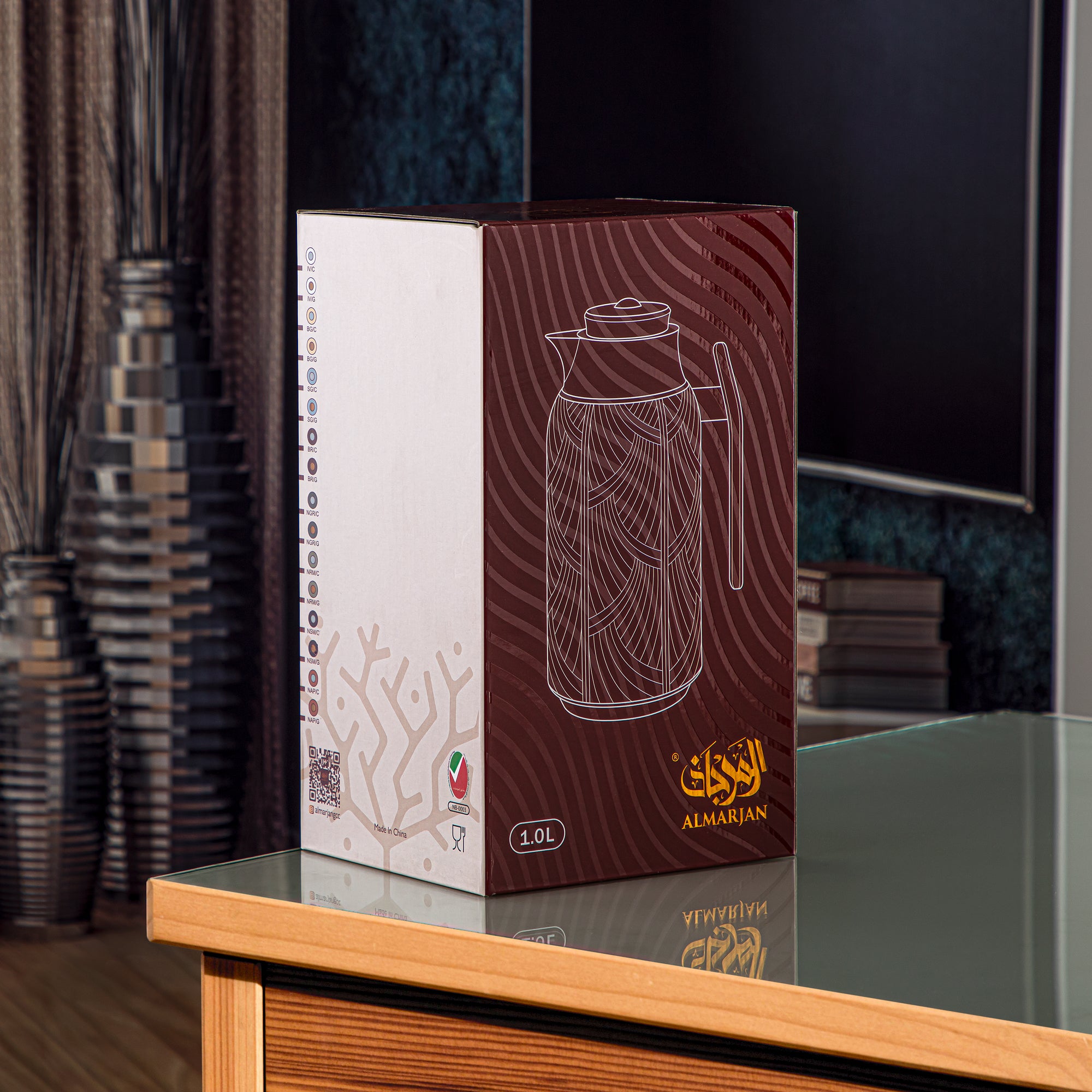 ترمس المرجان سعة 1 لتر باللونين الحجري والذهبي - GT113-100 SG/G