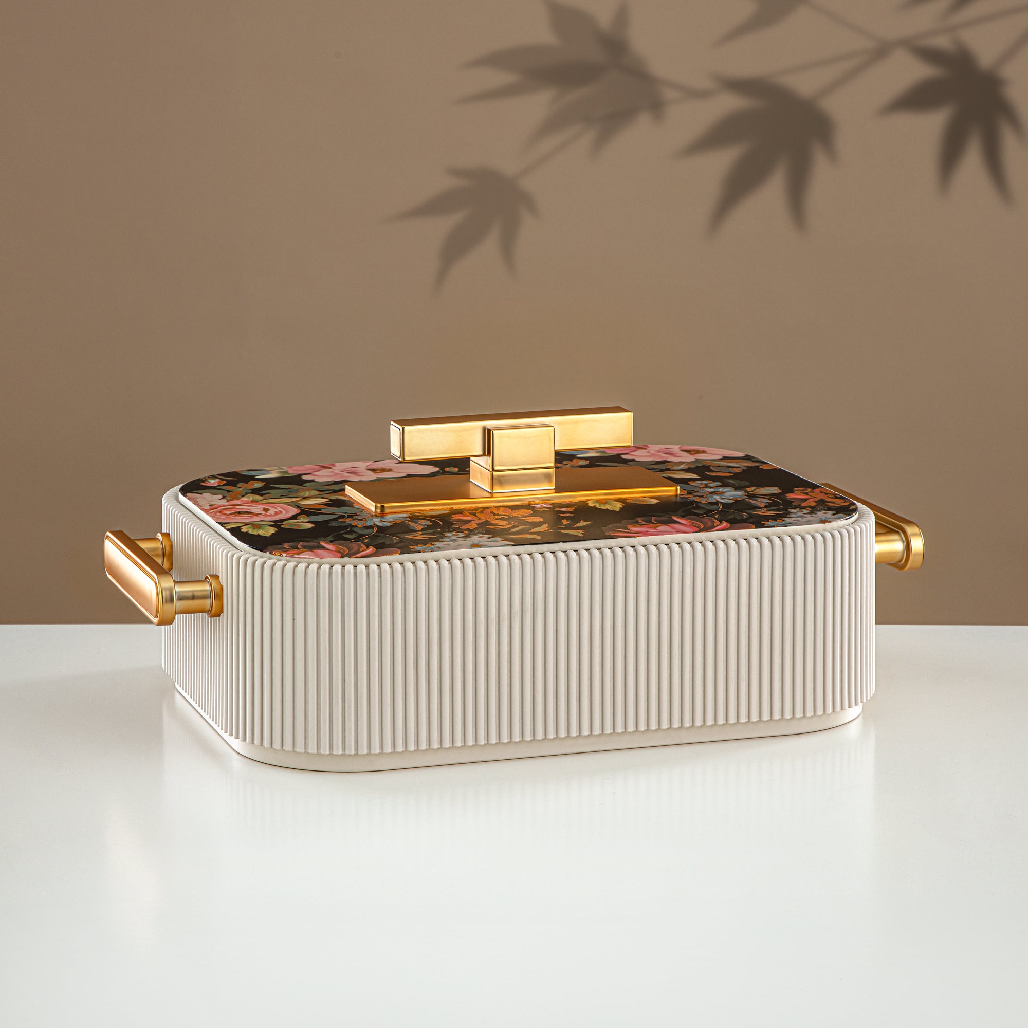 حرارات المرجان ABS، 3000 مل، بيج مزهر وذهب مطفي (HP06-300SP-AZ04G) - تقديم أنيق