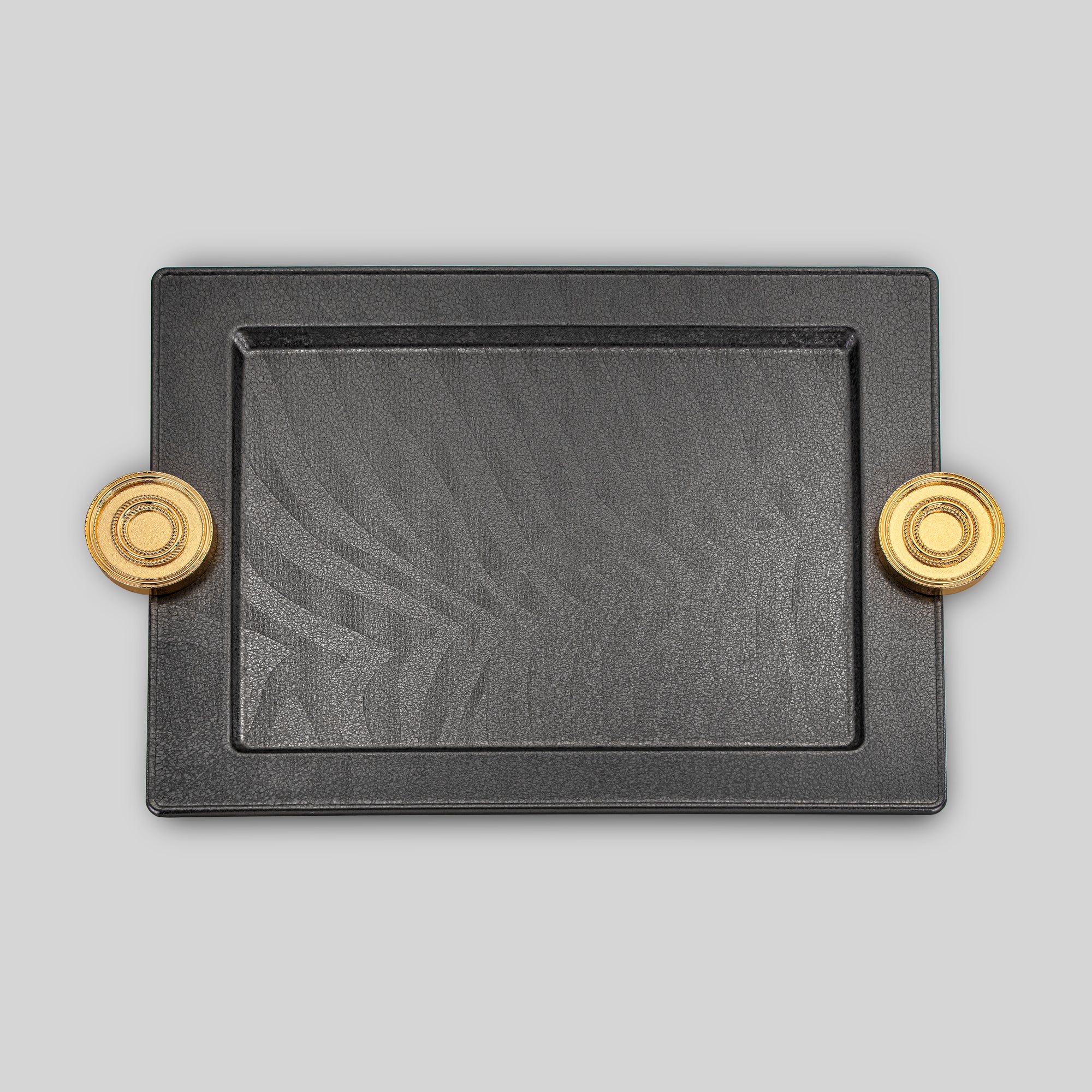 Almarjan Serving Tray 59 cm Black & Gold Crackle