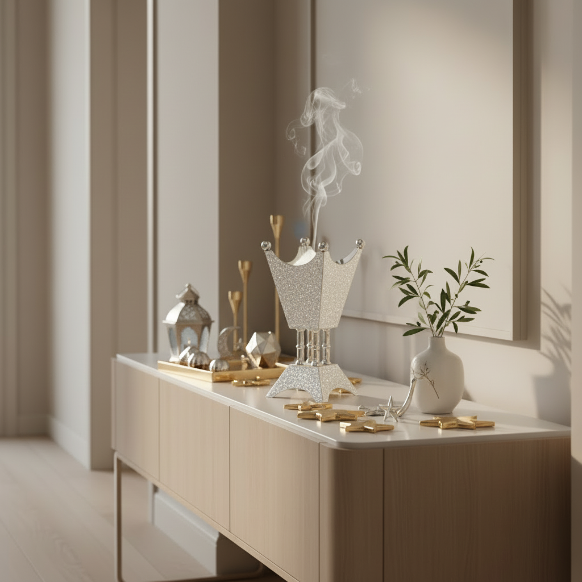 Almarjan Incense Burner Silver 22cm