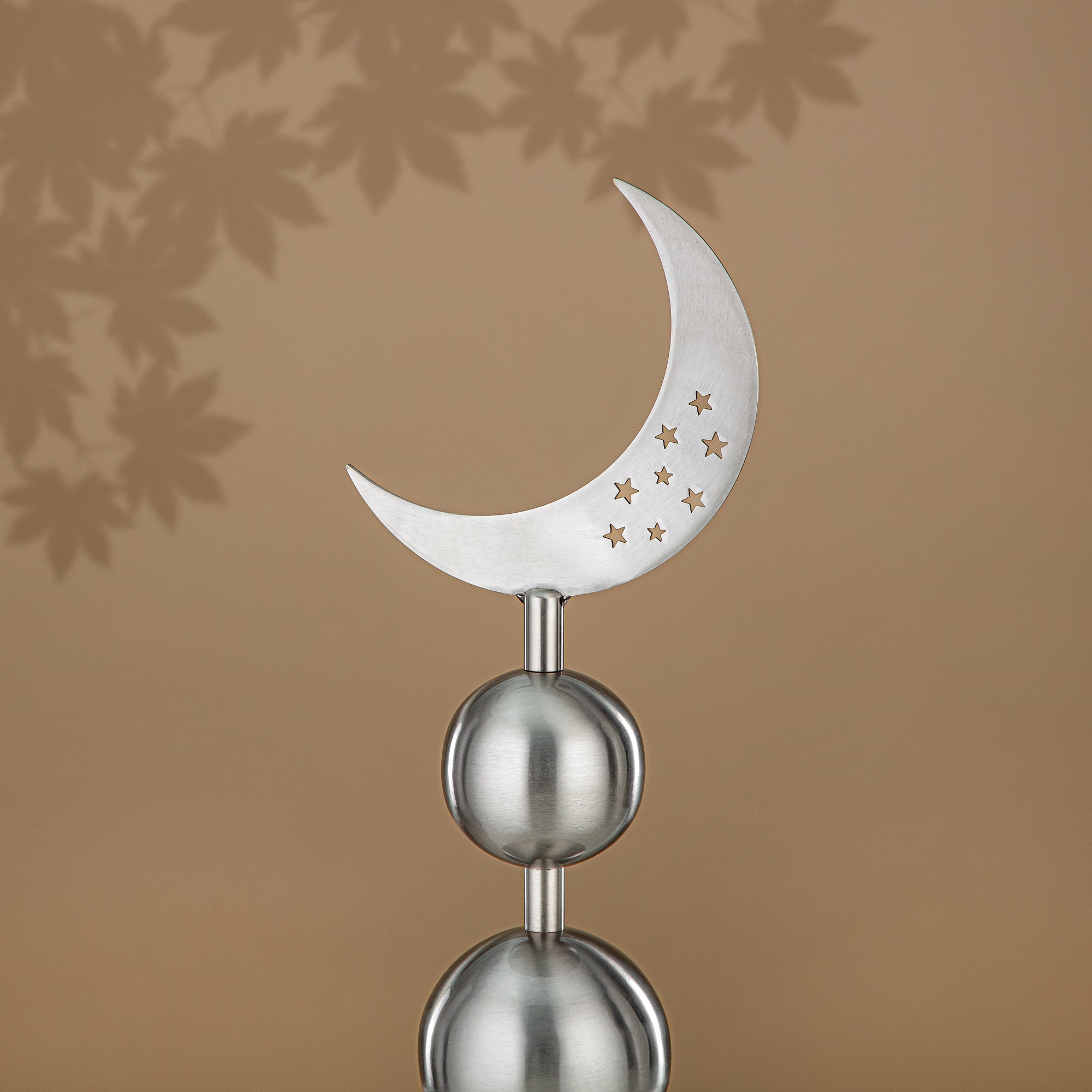 زينة طاولة المرجان ستانلس ستيل، 46 سم، فضي مطفي (MD-3013) - زينة رمضان
