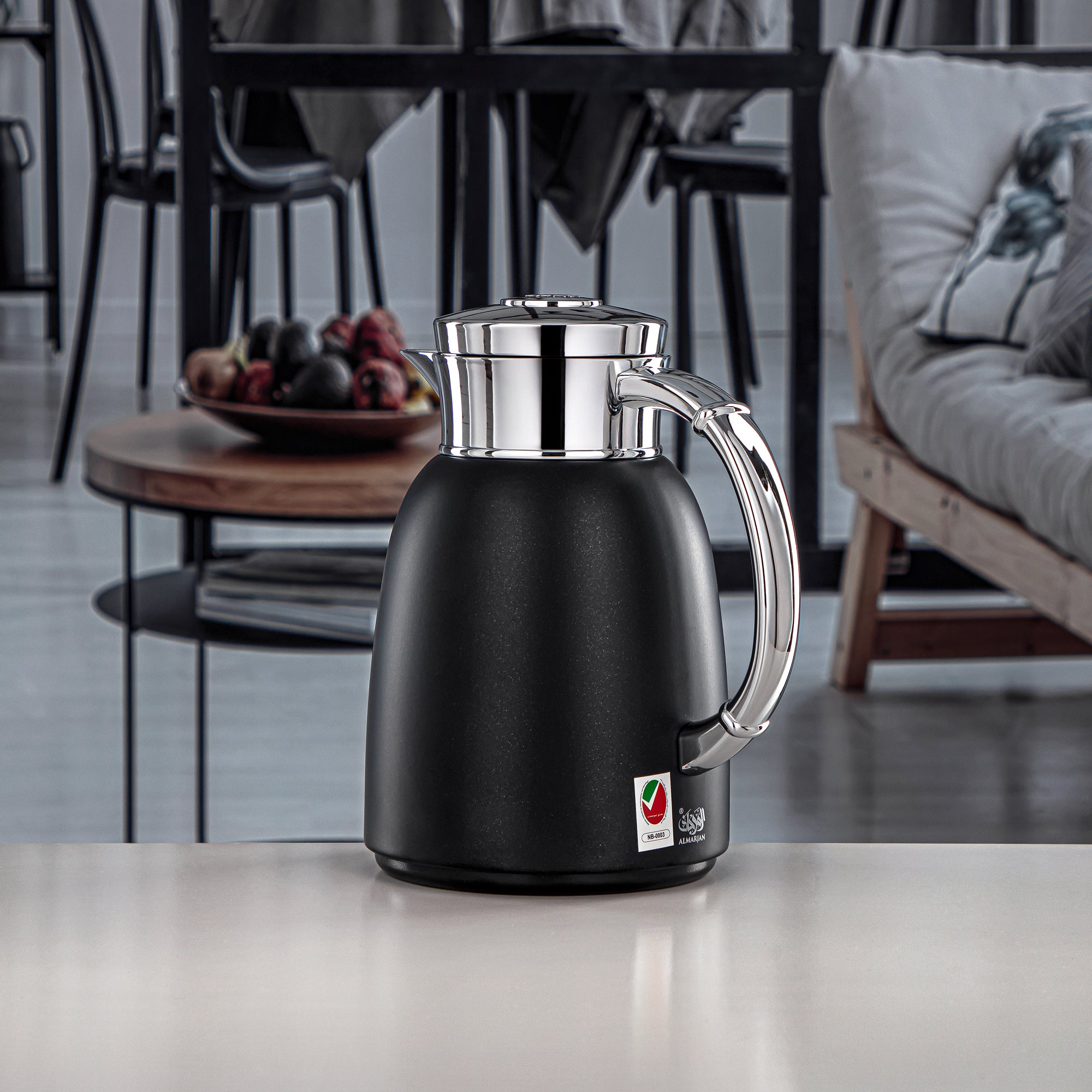 المرجان 0.65 لتر ترمس اسود وفضي - QVC-0650Q75YZC