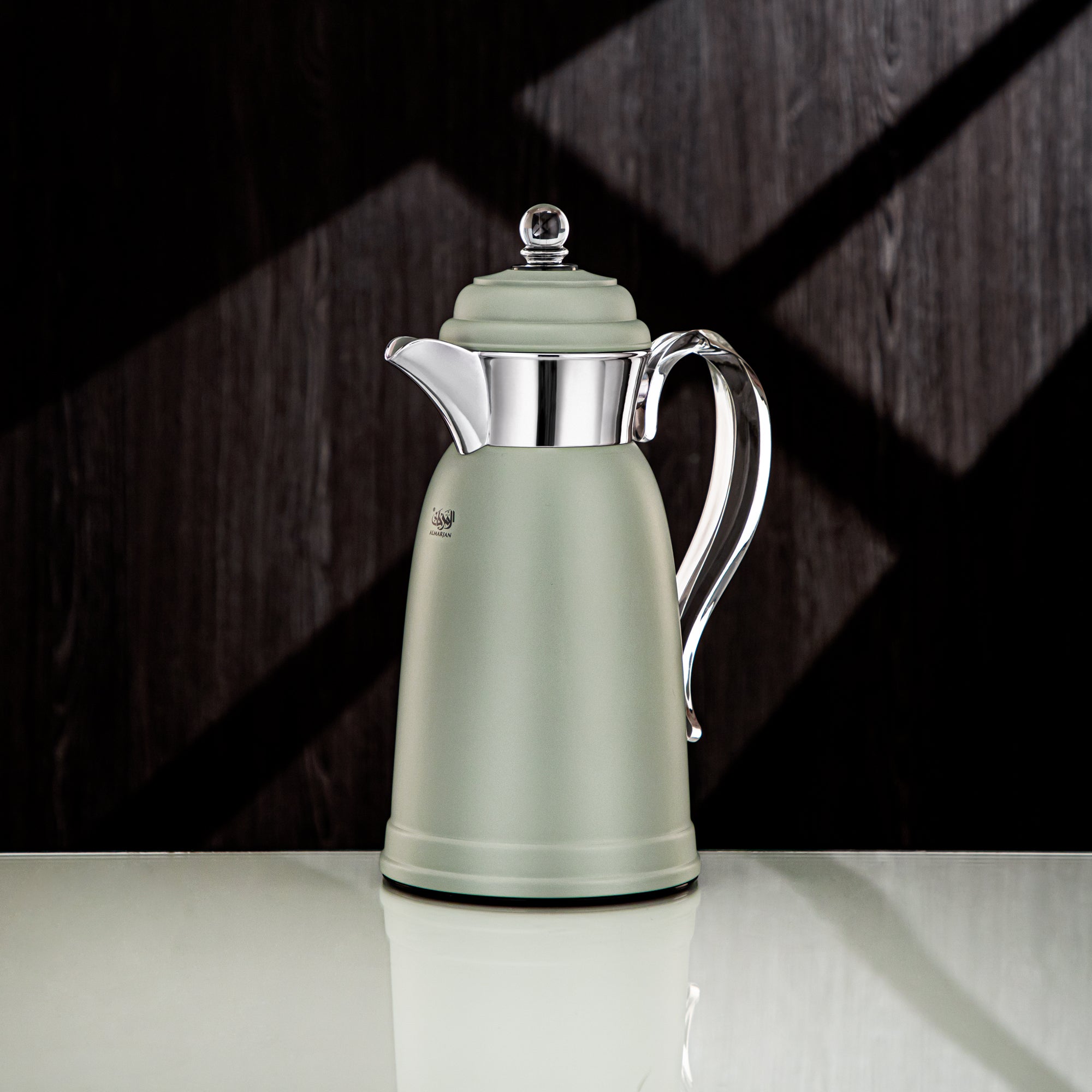 ألمرجان طقم ترامس - 0.7 لتر و 1 لتر، لون أخضر وفضي، معدن (SM-2A29-070/100 GG/C) - كلاسيكي، شاي وقهوة