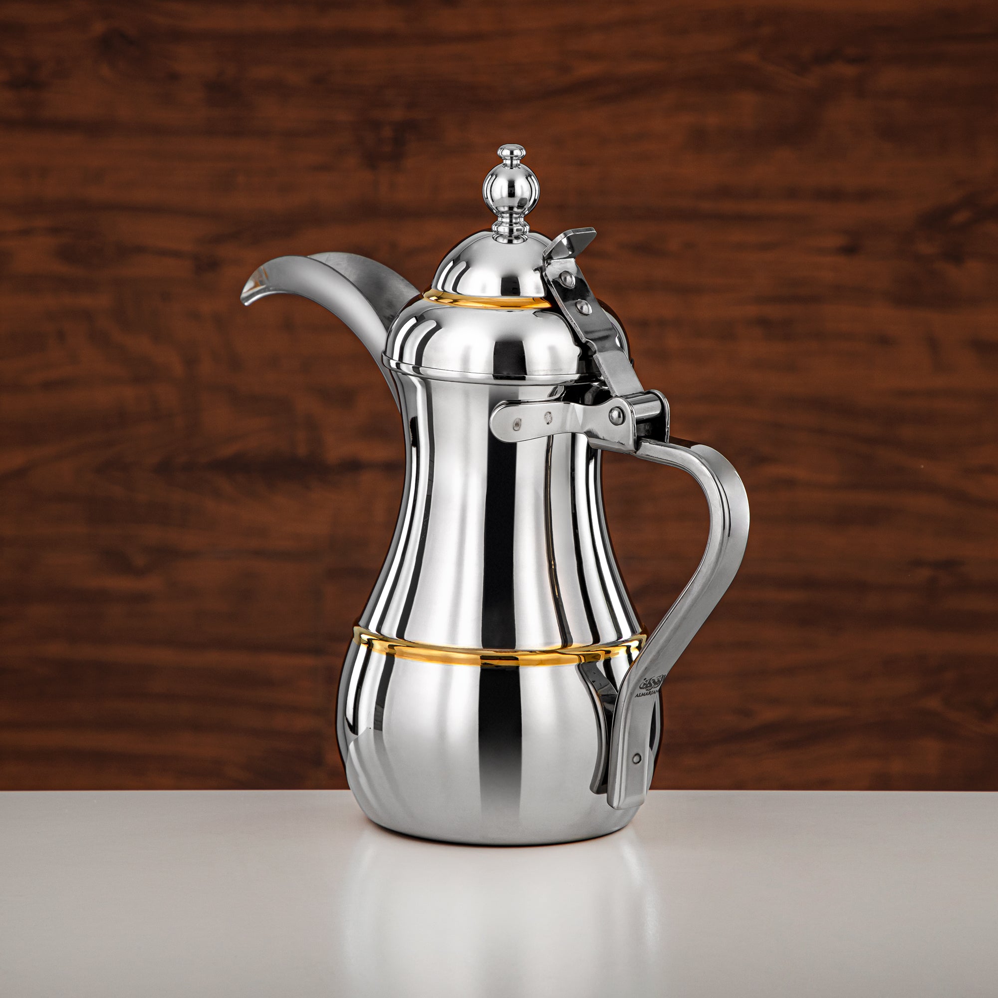 Almarjan Dallah 48oz Silver Gold – Elegance