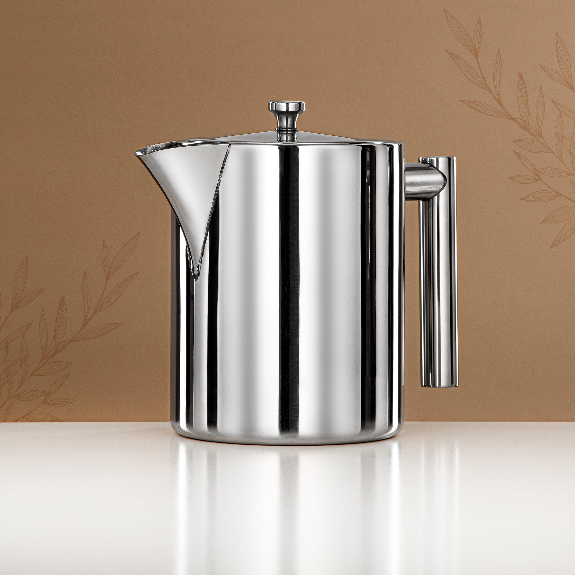 Almarjan Coffee Pot 48oz Silver – Elegance