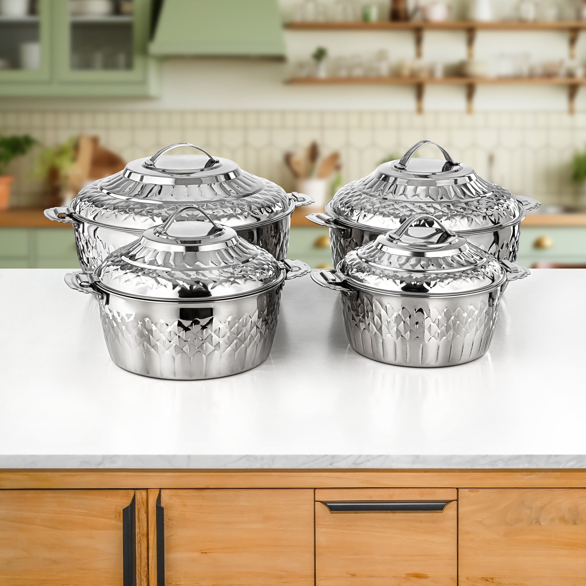 Almarjan Hot Pot Set 4 Pieces Mirror Finish – Sana Collection