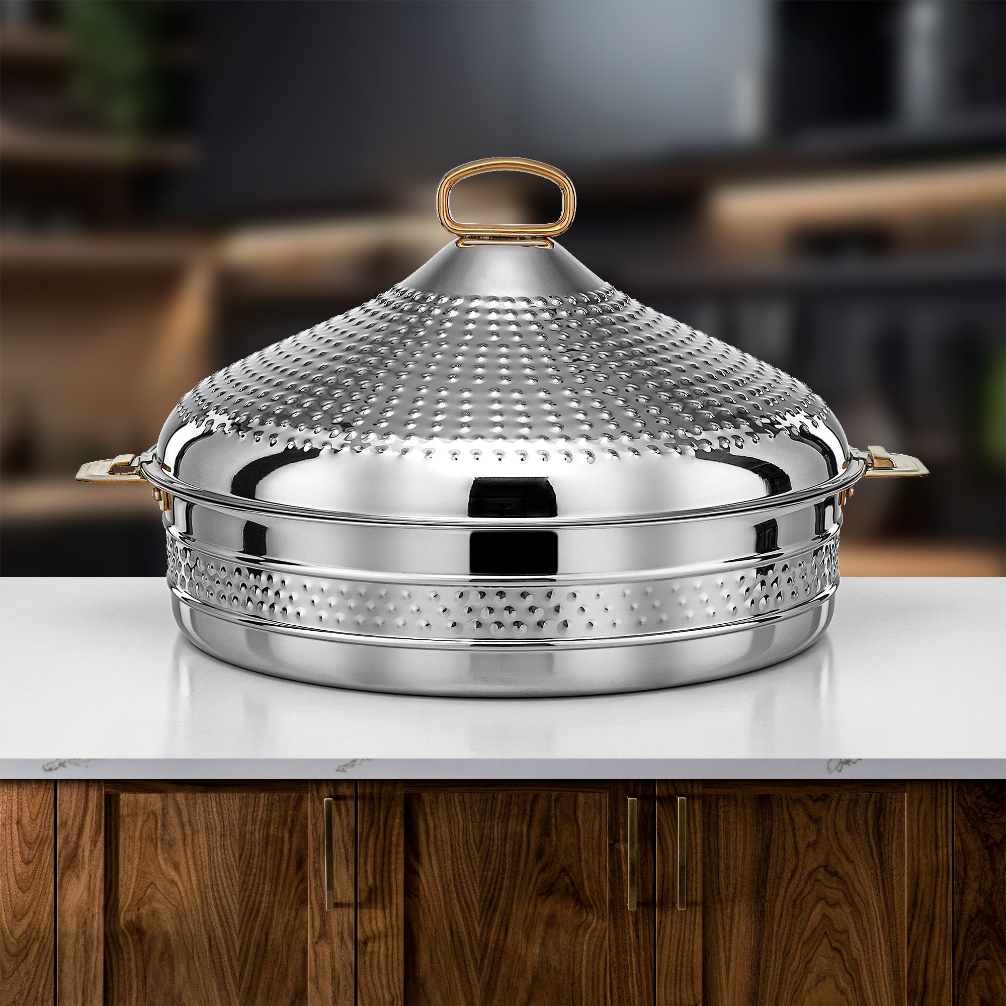 Almarjan Hot Pot Stainless Steel 40cm Silver Gold – Abeer