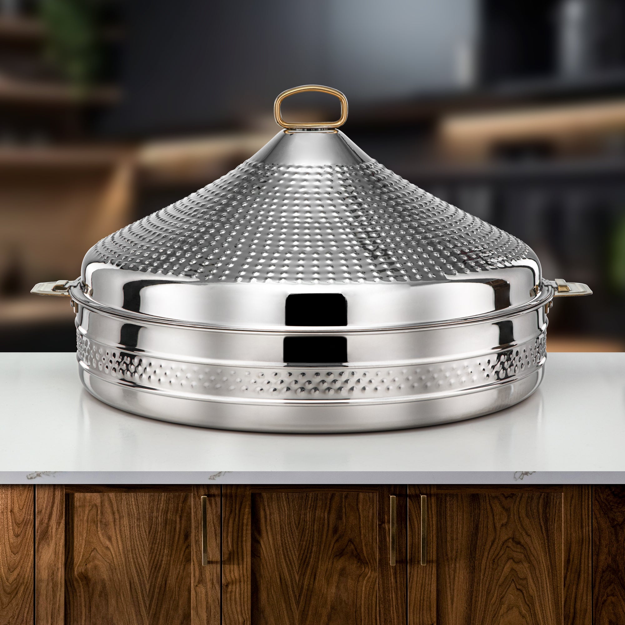 Almarjan Hot Pot Stainless Steel 50cm Silver Gold – Abeer