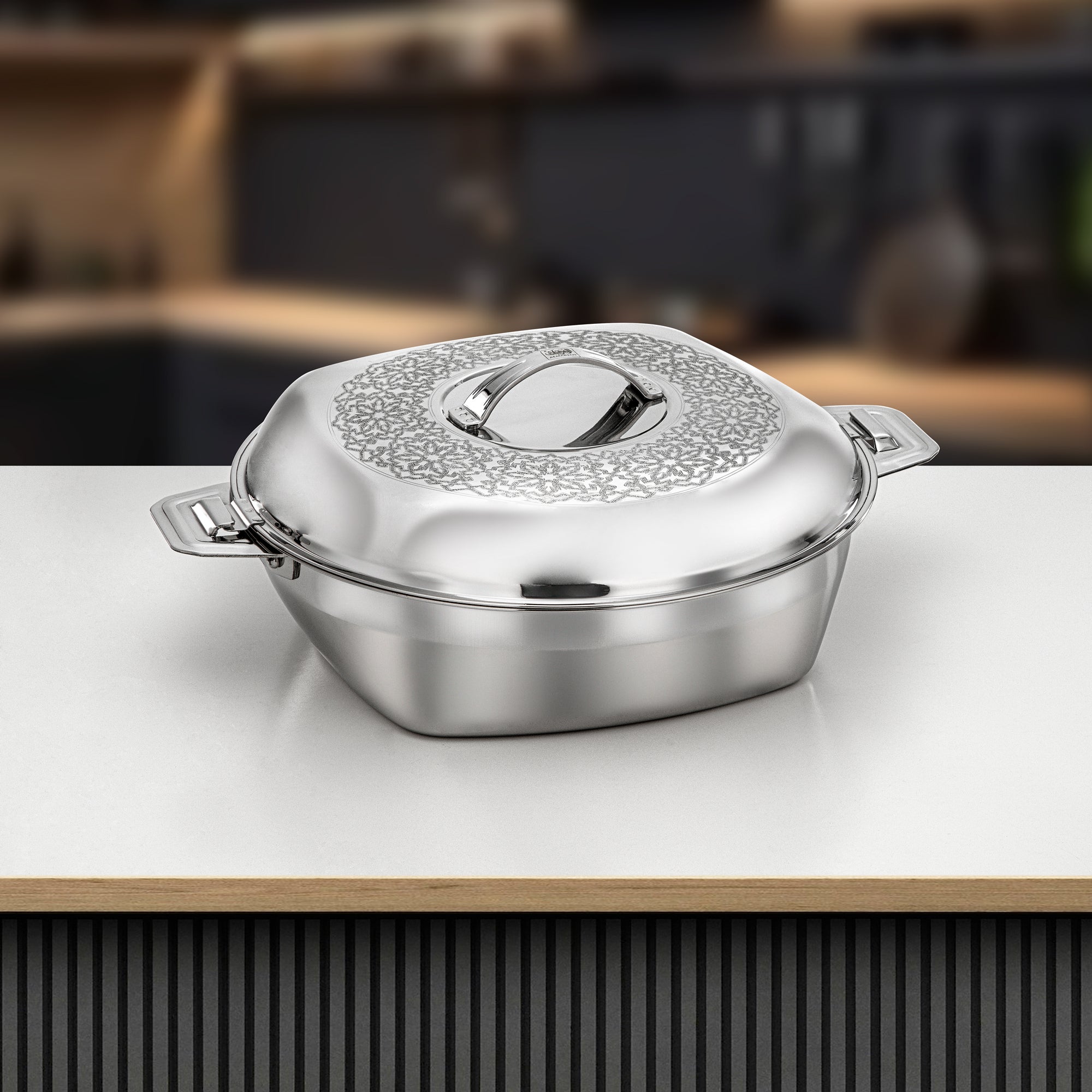 Almarjan Ohood Hot Pot Set 3 Pieces Silver