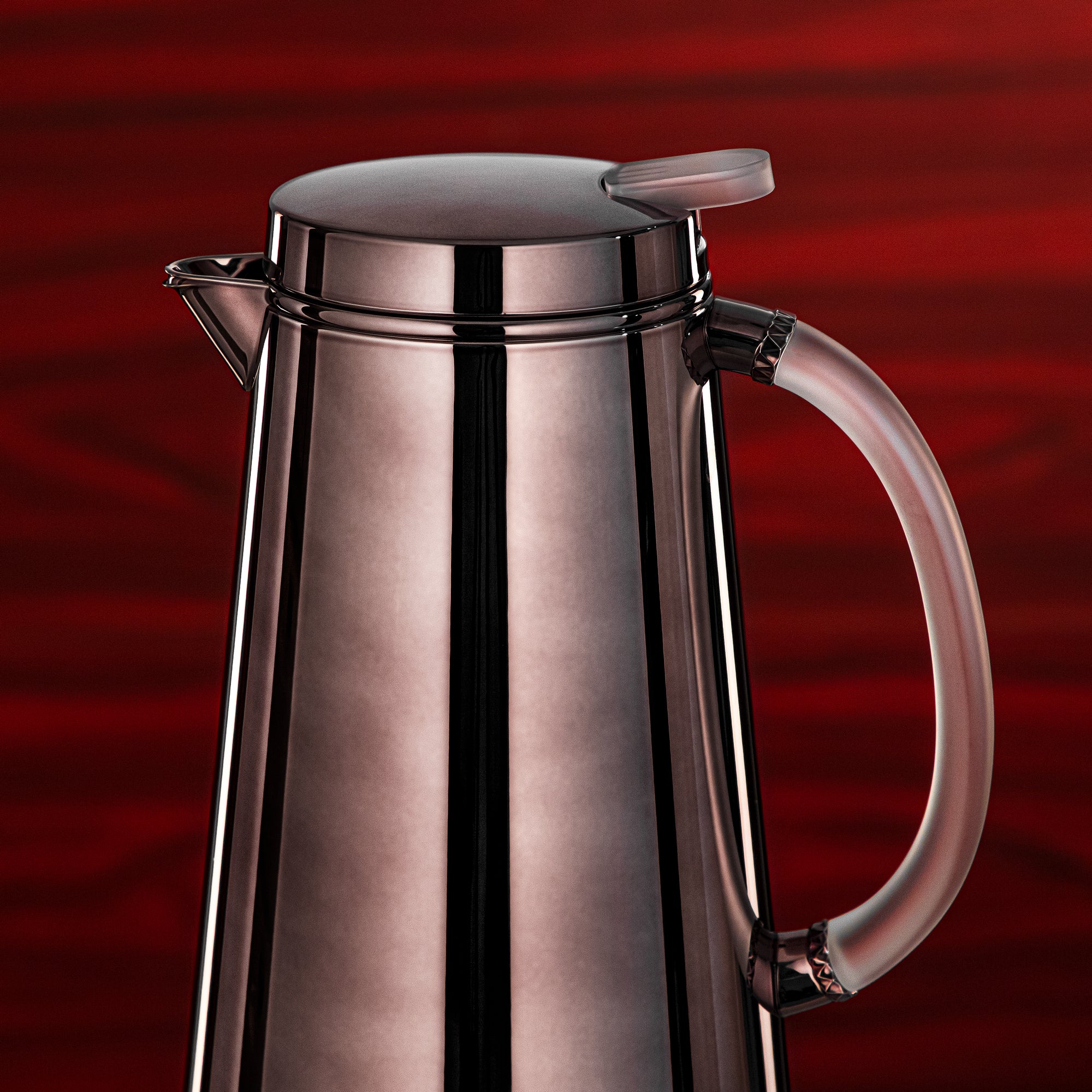 Almarjan Vacuum Flask Metal 1 Liter Gun Black with Frost Handle (VOP-1000 E10Y15) – Elegant Serving | Ramadan & Gatherings