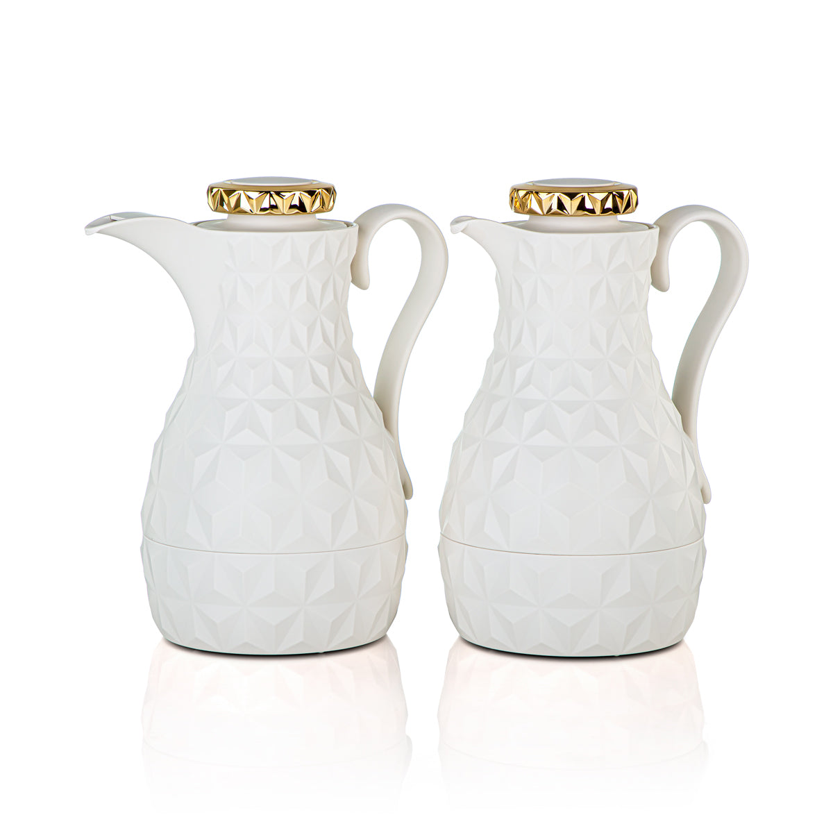 2C124AB-100 MIV/G - طقم ترامس المرجان قطعتين عاجي غير لامع وذهبي