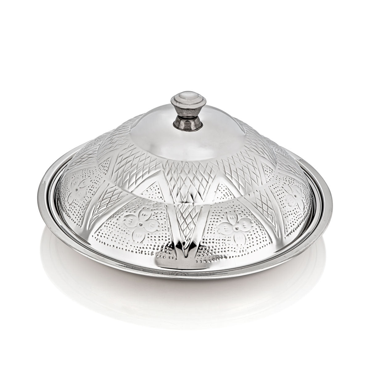 صينية المرجان للغوزي ستينلس ستيل 50 سم فضي - H22M2