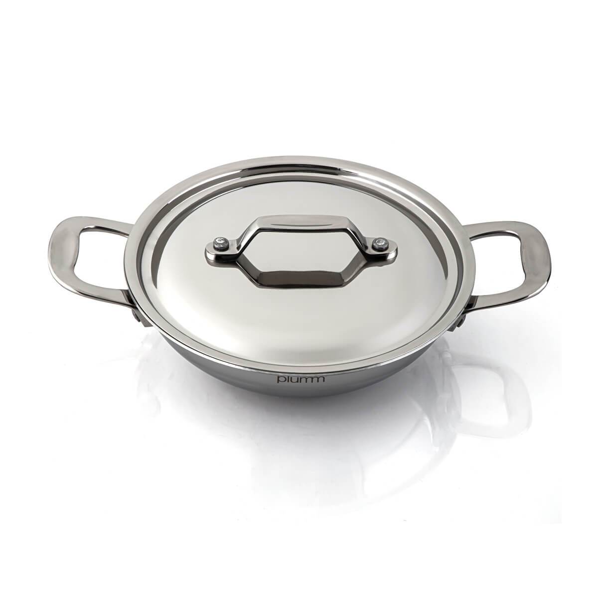 Plum Stainless Steel 20 CM Tri-Ply Wok STS0290717
