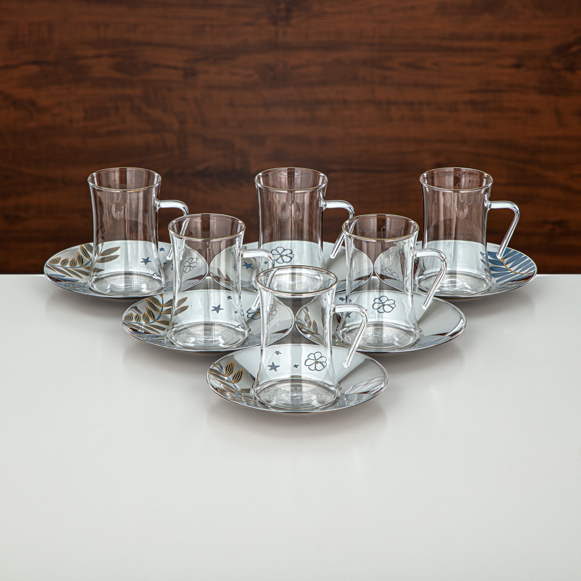 Almarjan Vacuum Flask & Tea Set Matt Silver & Matt Gold 20-Piece (GOK-S-MS-MG + 18PCS-12196-1) – Elegant Serving | Ramadan & Gatherings