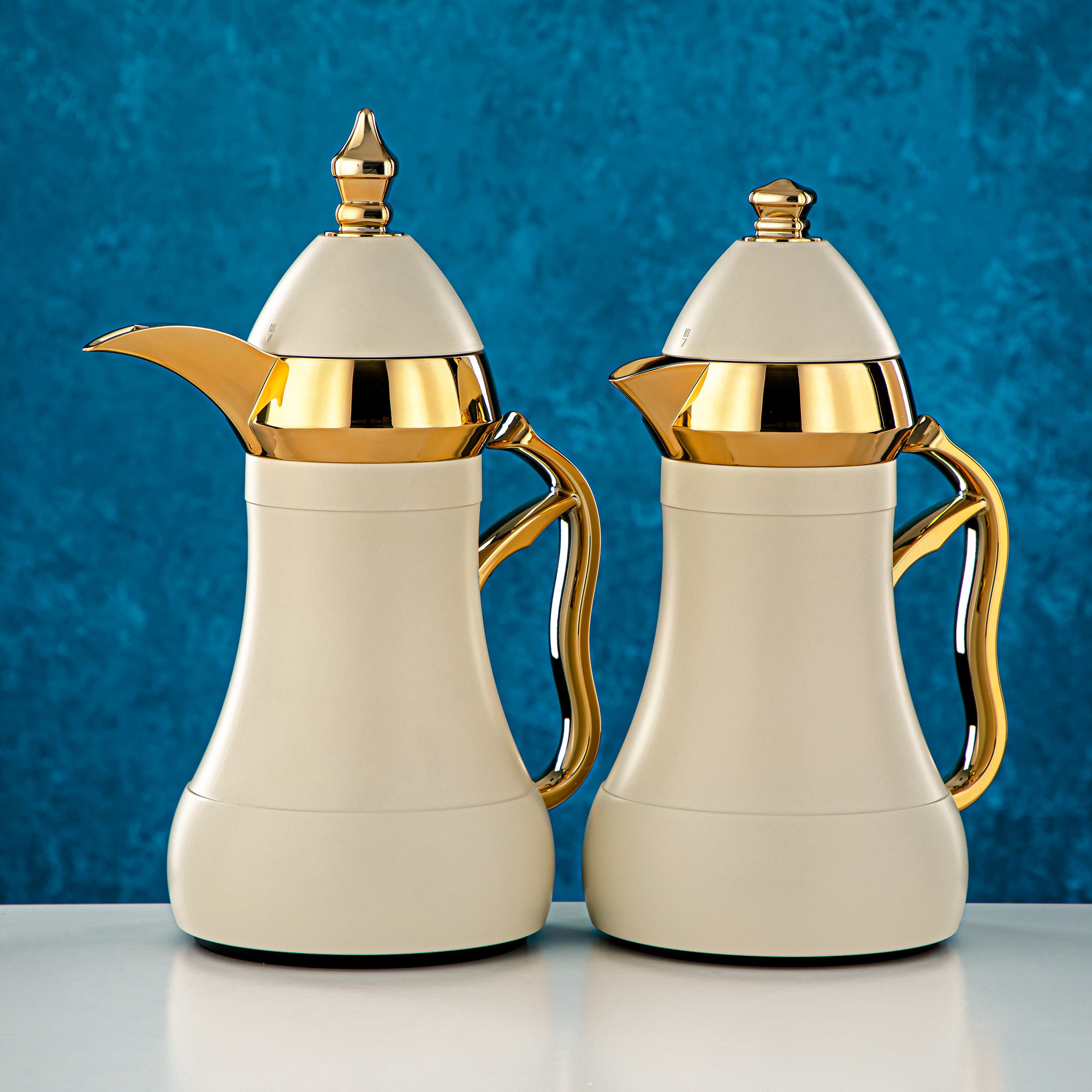 Almarjan 2 Pieces Vacuum Flask Set Cream & Gold - AMJ-070/B070Q305YC95