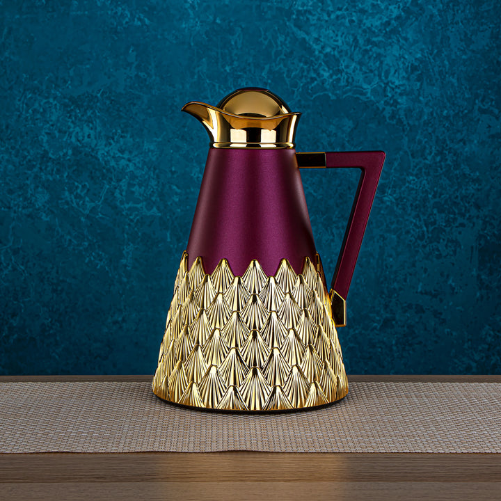 Almarjan 2 Pieces Vacuum Flask Maroon & Gold Set - CBN-CBO MNG