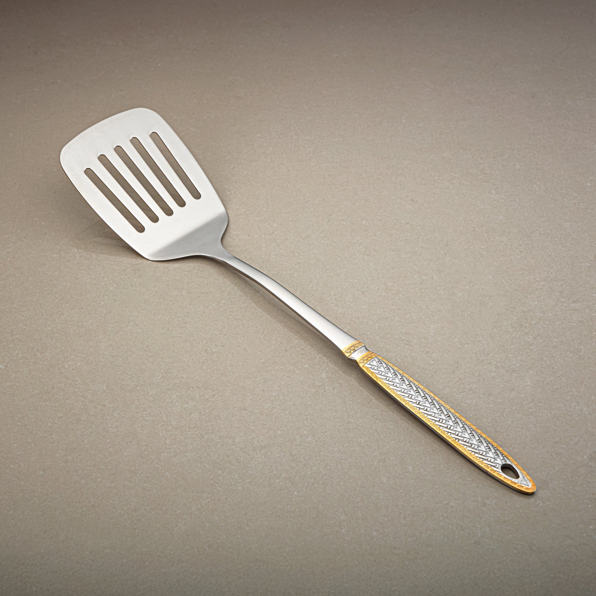 Almarjan Slotted Turner, Stainless Steel, Silver & Gold (CUT0010510) Elegant Flatware