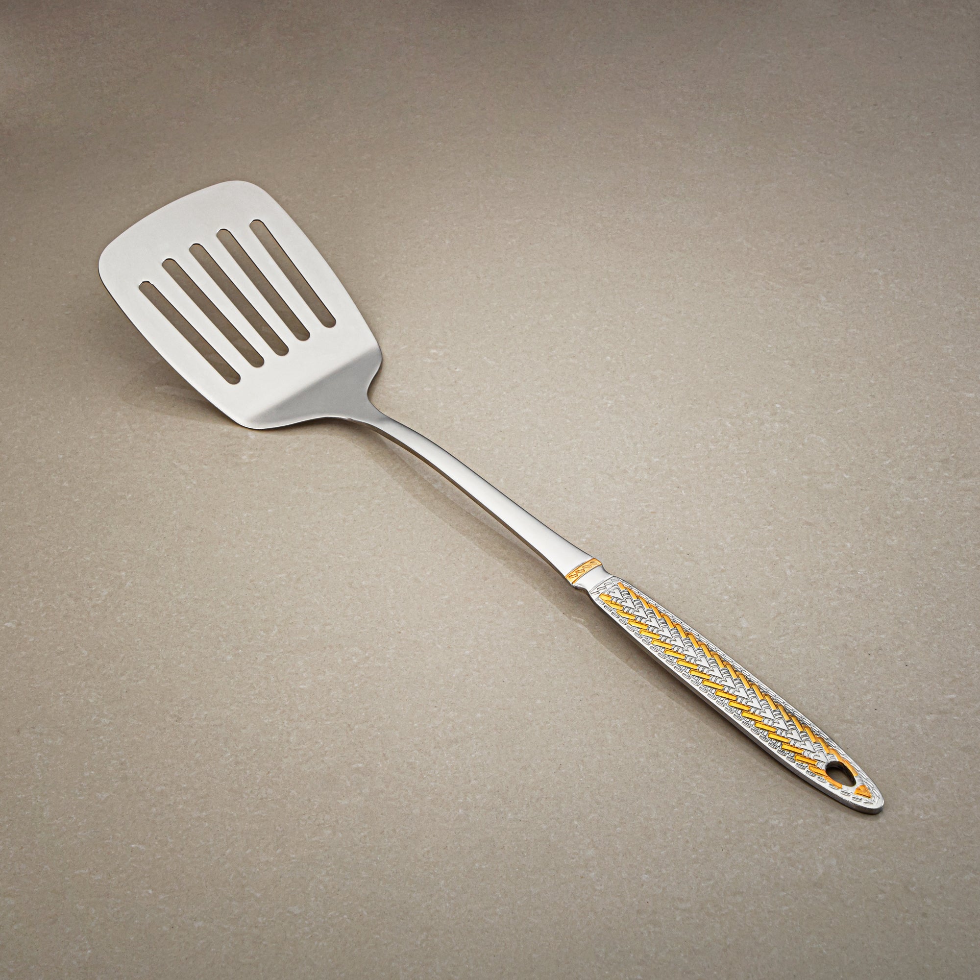 Almarjan Slotted Turner, Stainless Steel, Silver & Gold (CUT0010515) Elegant Flatware