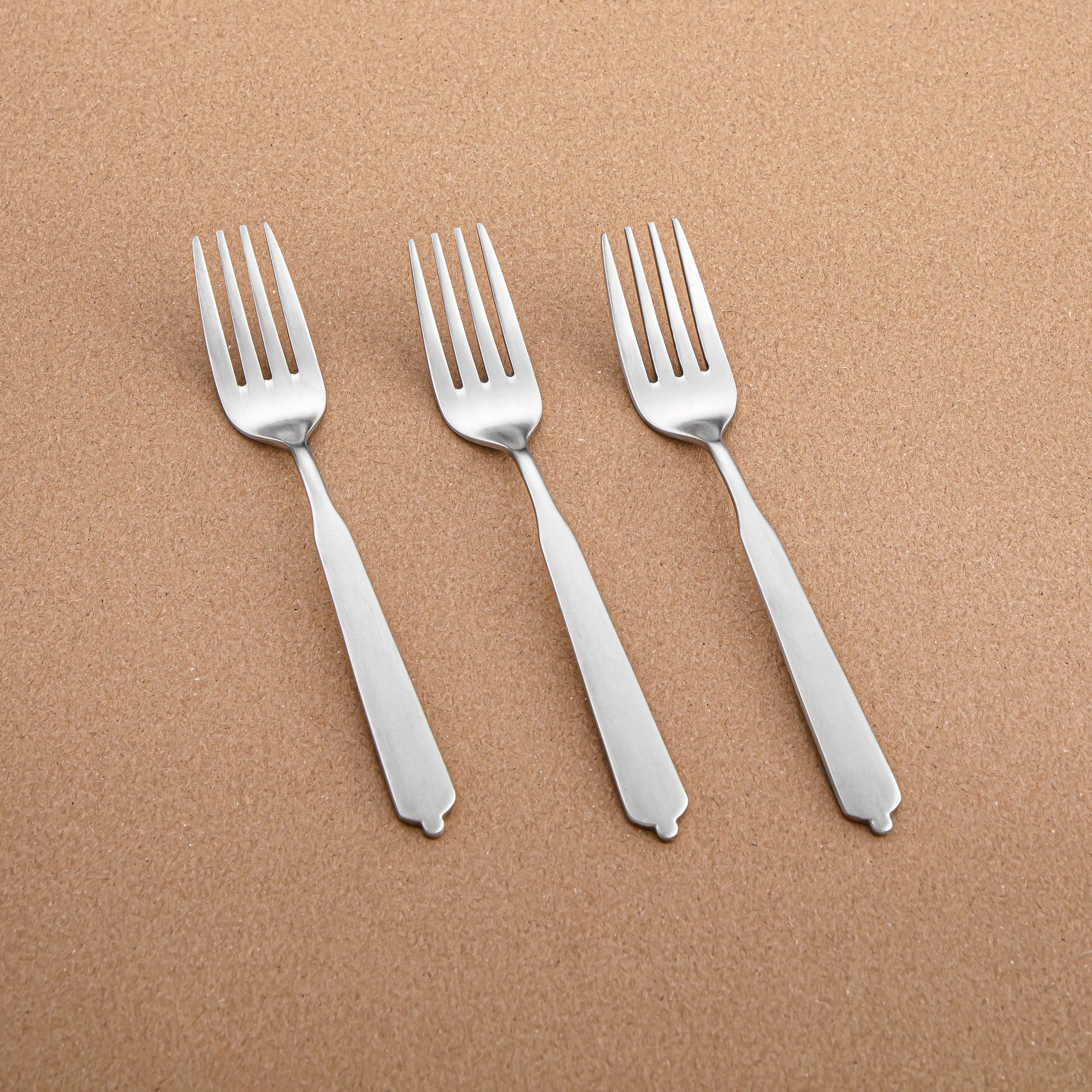 Almarjan 3-Piece Stainless Steel Tea Fork Set – Matt Finish, Silver CUT1620044