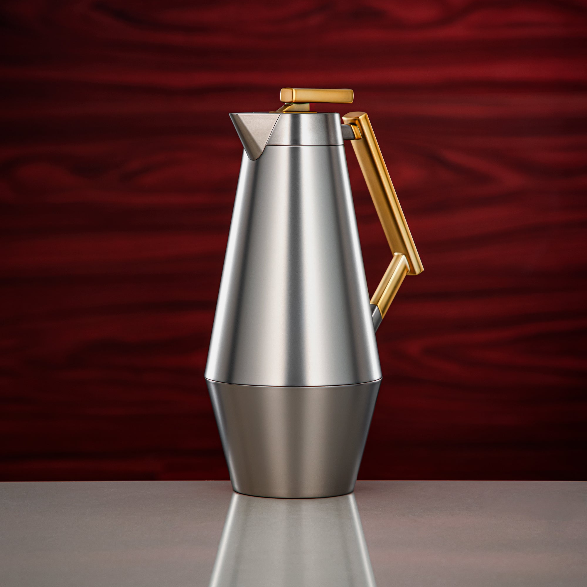 Almarjan Vacuum Flask Set 0.7L & 1L Matt Nickel & Matt Gold