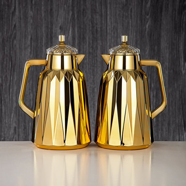 Almarjan Vacuum Flask Set - 1L + 1L, ABS, Gold, Mirror Finish | FG209AB-100 ALLG