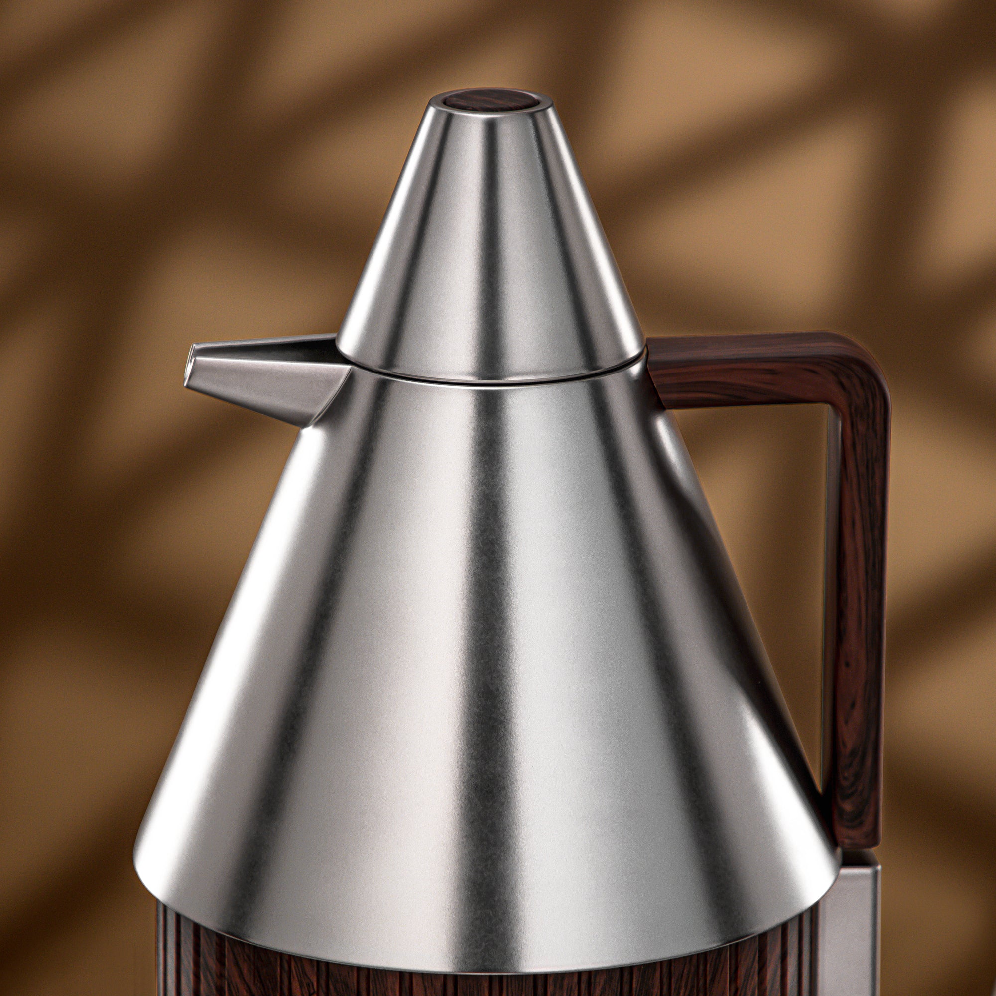 طقم ترامس المرجان 1 لتر + 1 لتر بلمسة نيكل غير لامع وخشب داكن