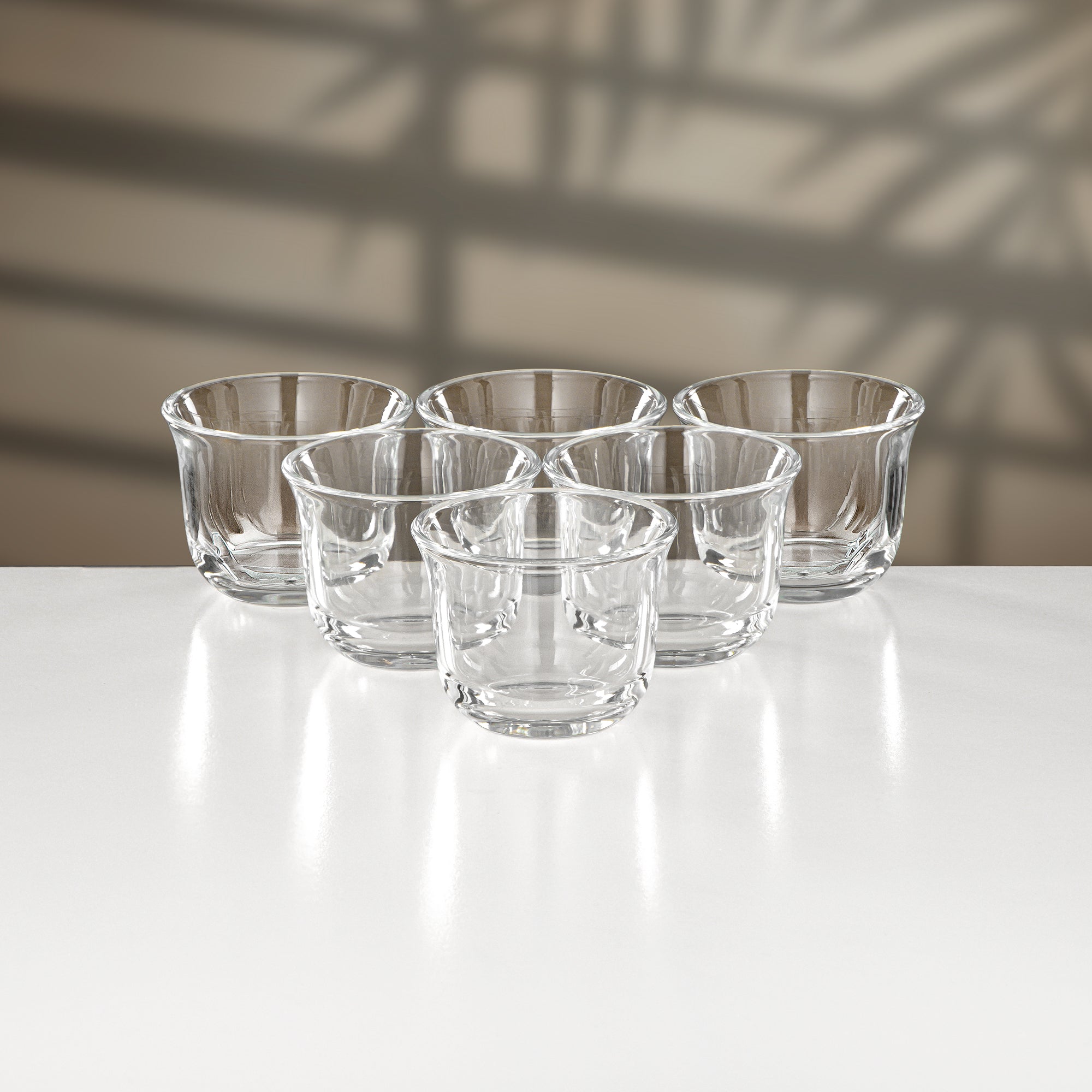 Almarjan 18 Pieces Tea & Cawa Cup Set, Black & Dark Wood