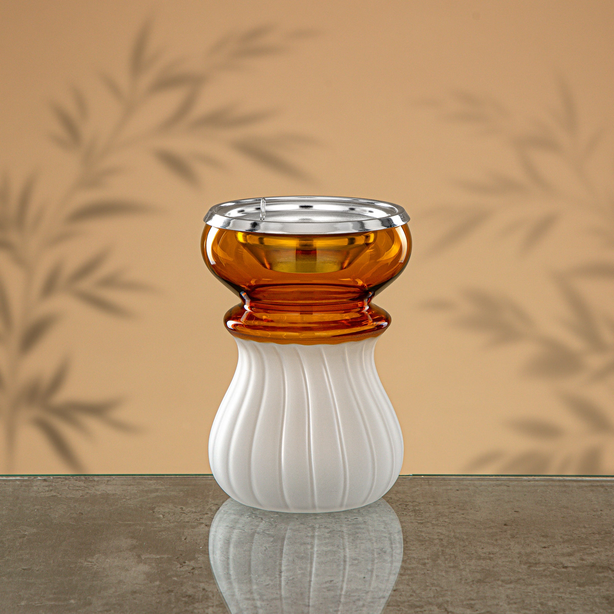 مبخرة المرجان بزجاج ضبابي وكهرماني