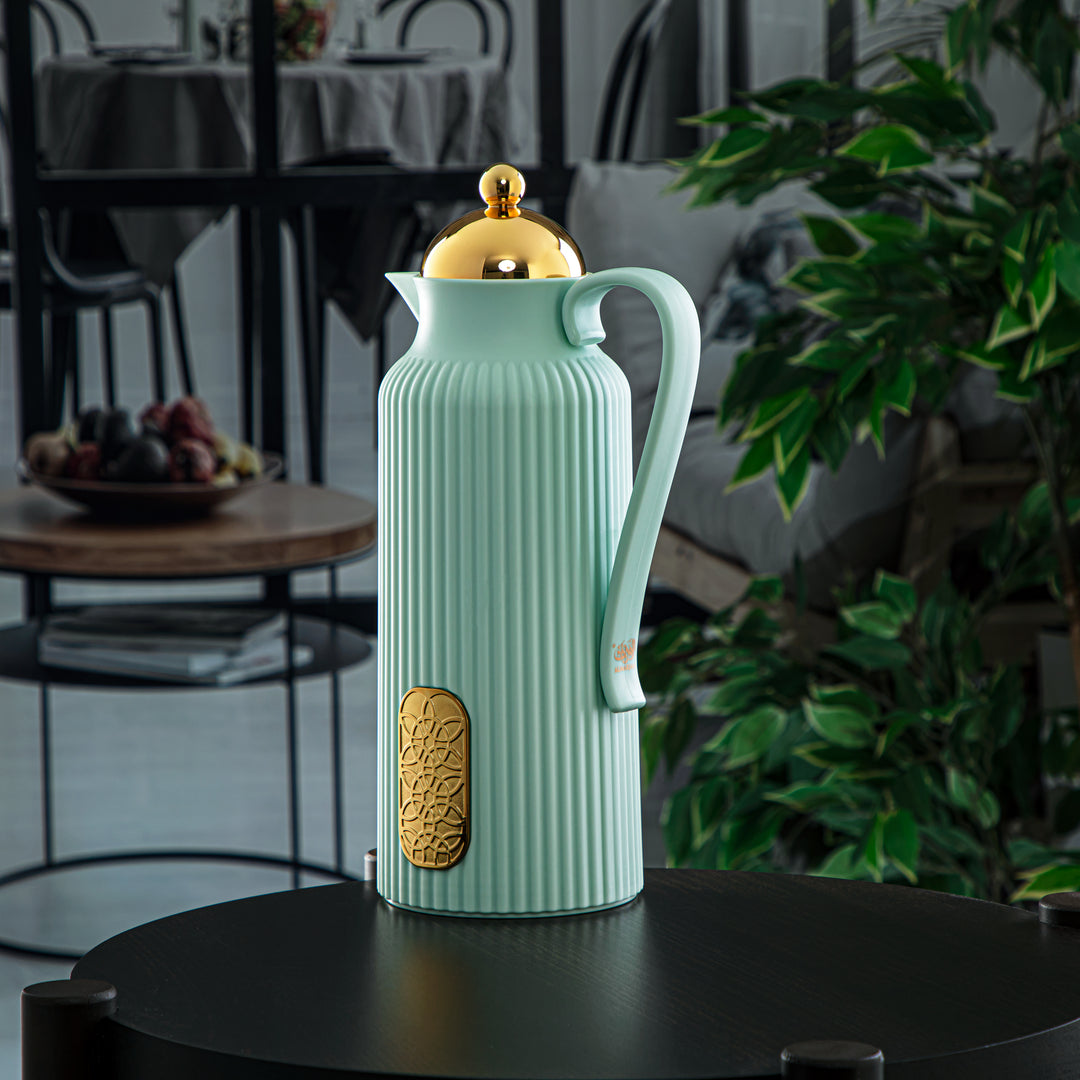 Almarjan 2 Pieces Vacuum Flask Set Light Green & Gold - GT105-070/100 LG/G