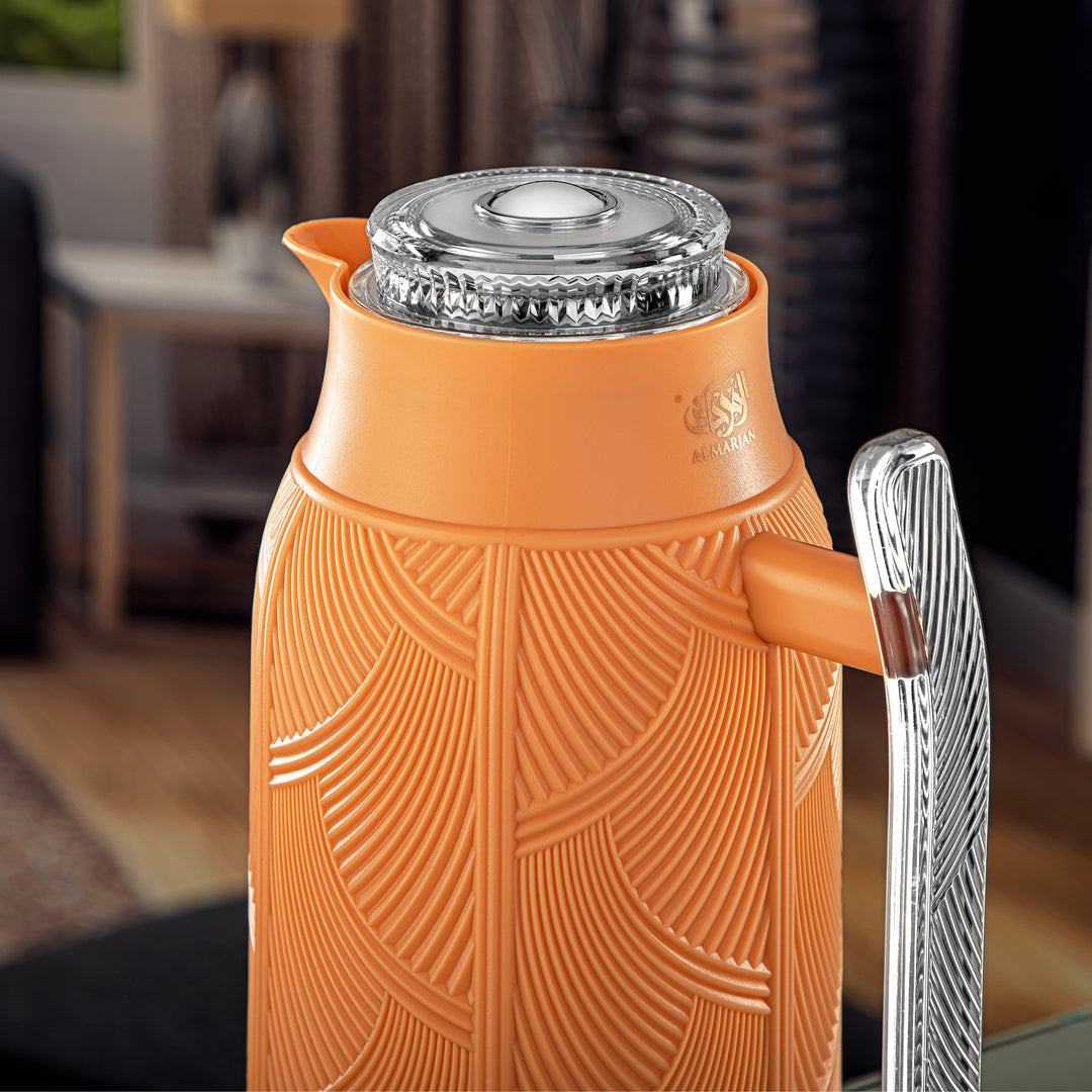 Almarjan 1 Liter Vacuum Flask Set Peach & Silver - GT113-100 NAP/C