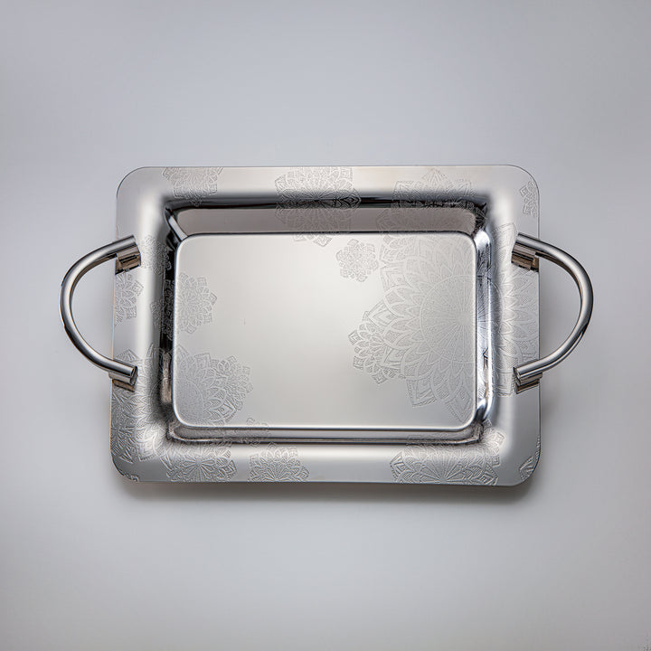 Almarjan 3 Pieces Serving Tray Set Nickel - HT2305015