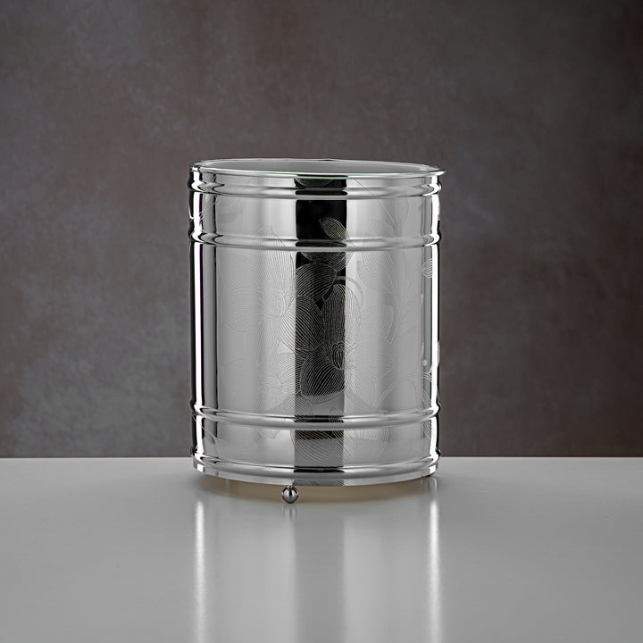 Almarjan 2 Pieces Dustbin & Tissue Box Set Chrome - HT2305017